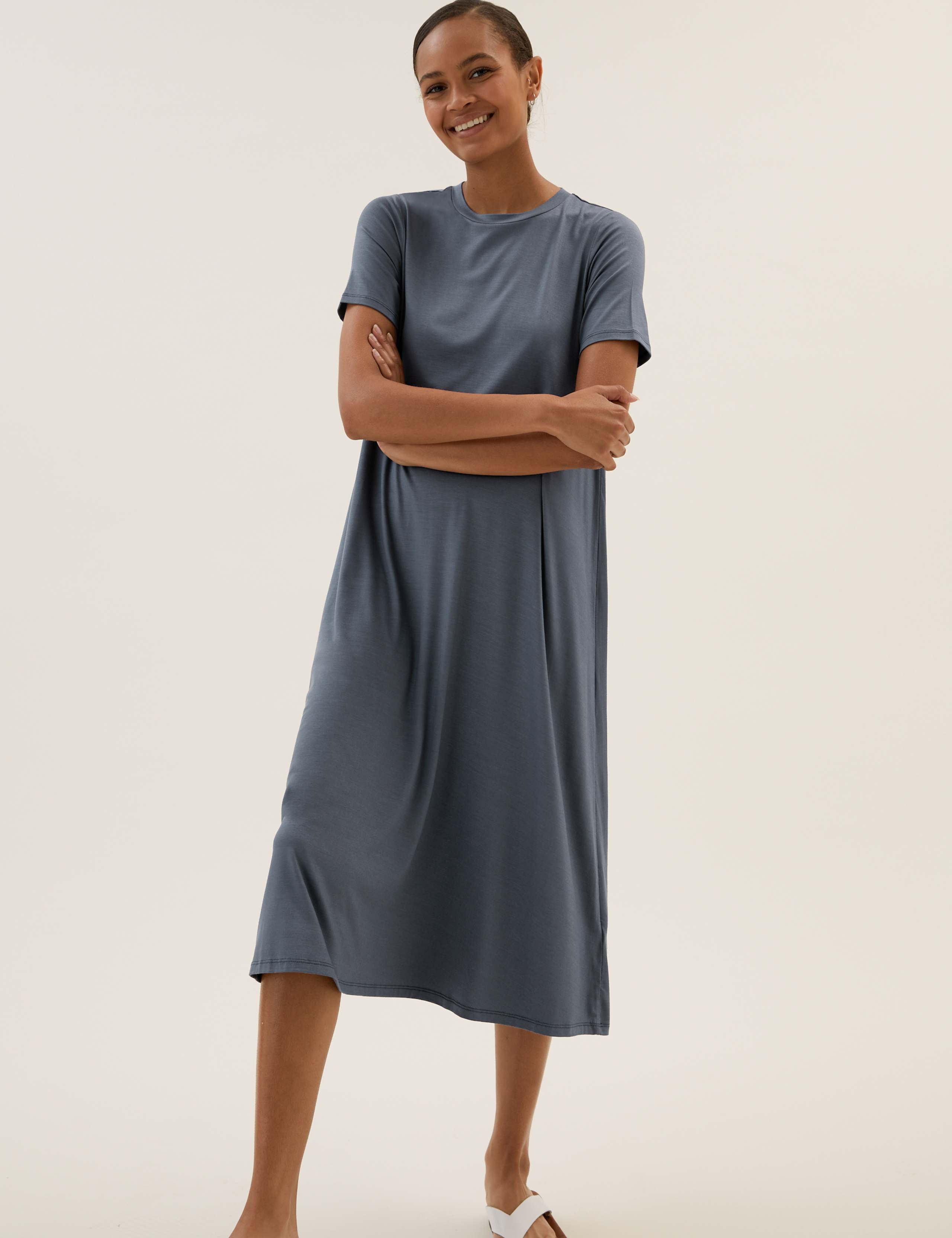 Modal Rich Midi T-Shirt Dress 1 of 5