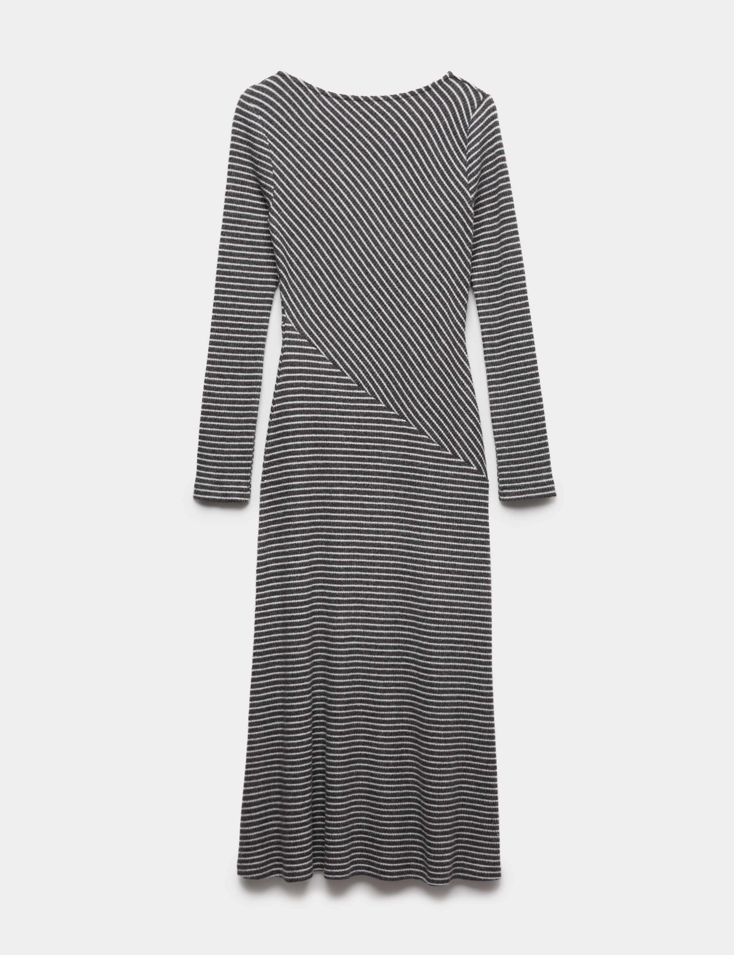 Jersey Cosy Striped Midi Column Dress 2 of 6