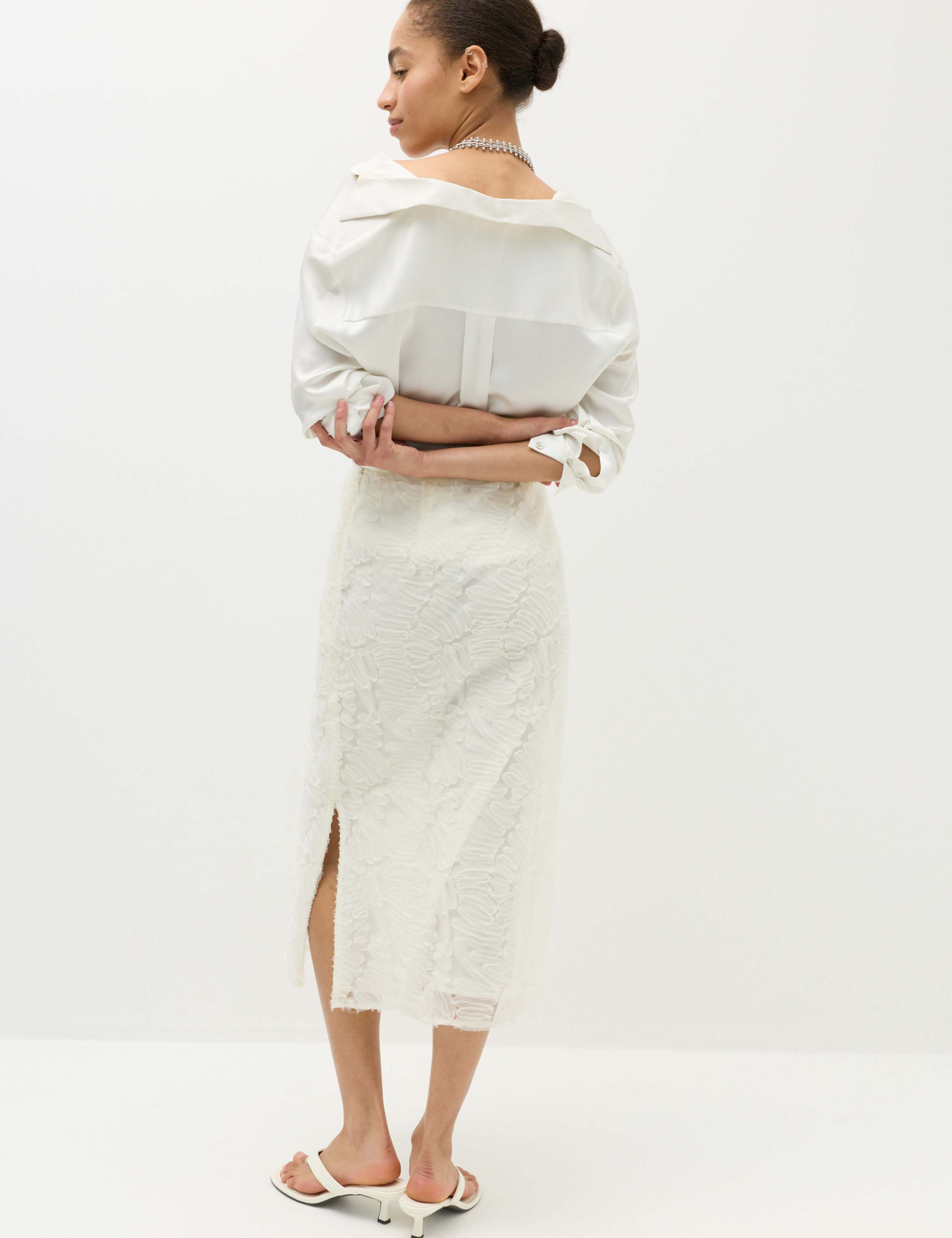 Textured Midi A-Line Skirt 5 of 7
