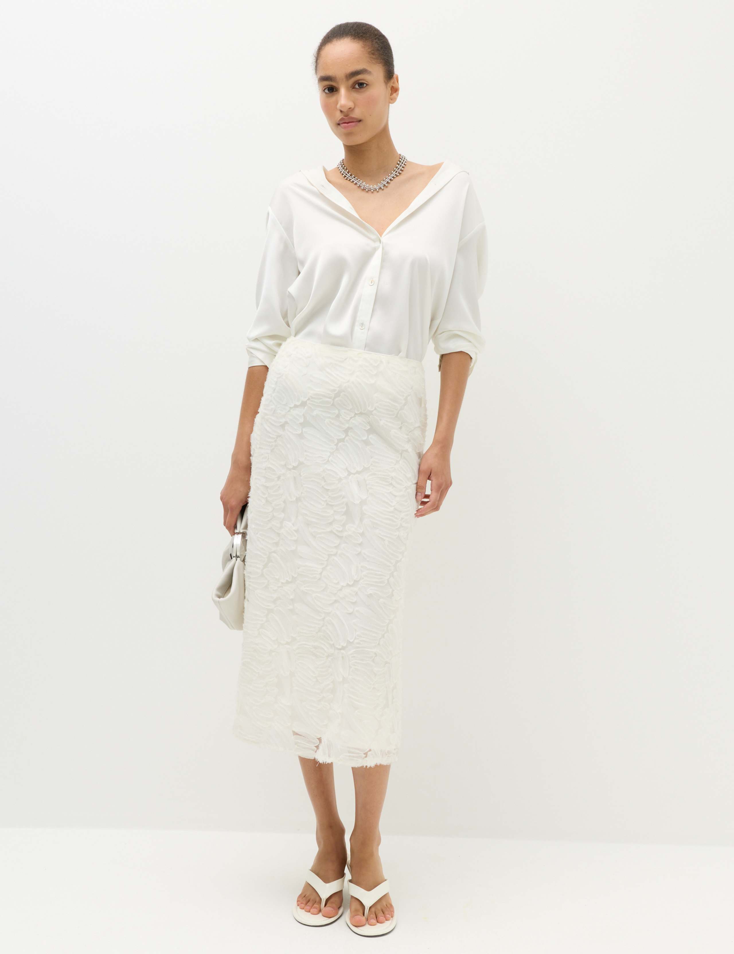 Textured Midi A-Line Skirt 6 of 7