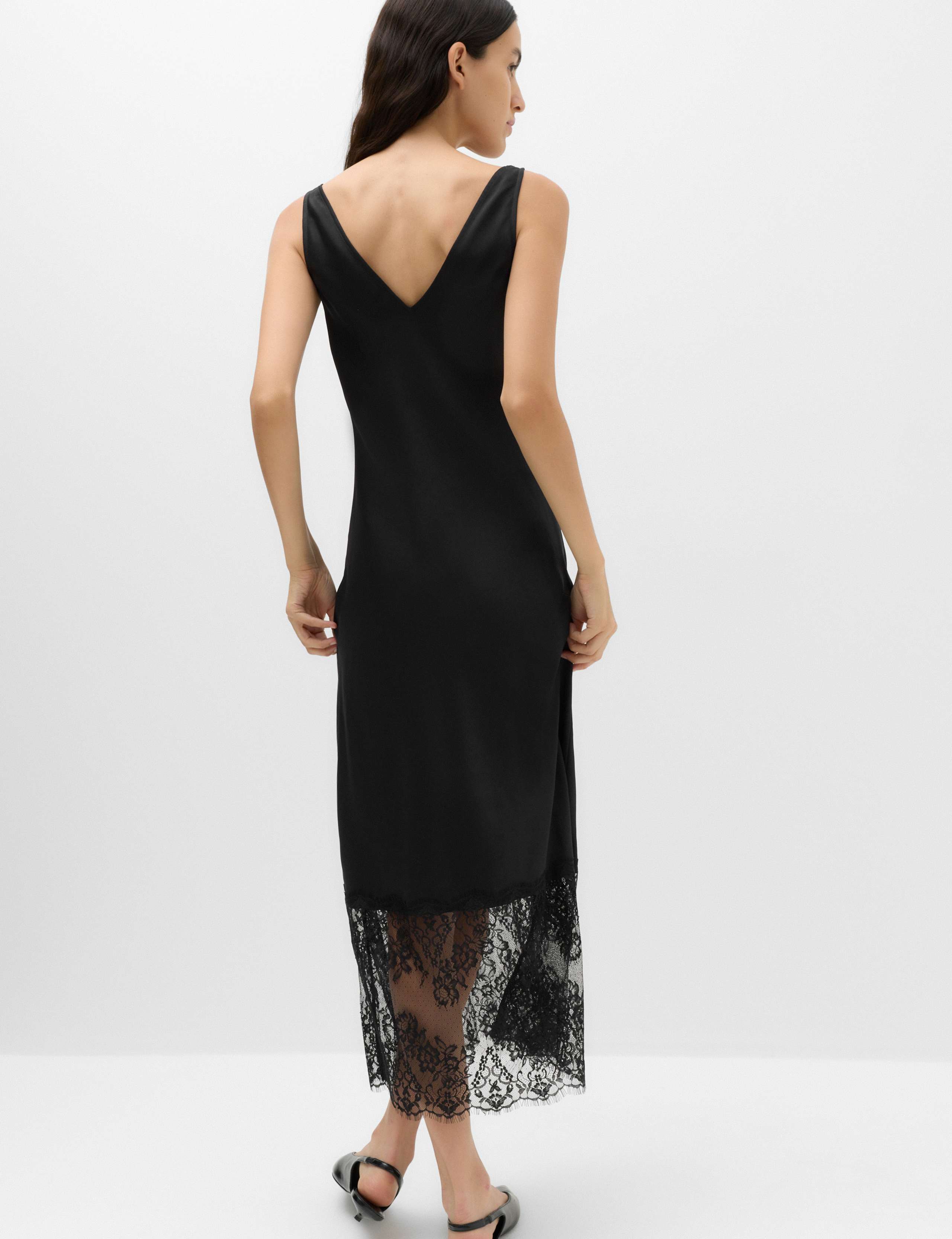Satin Lace Insert Midaxi Slip Dress 4 of 6