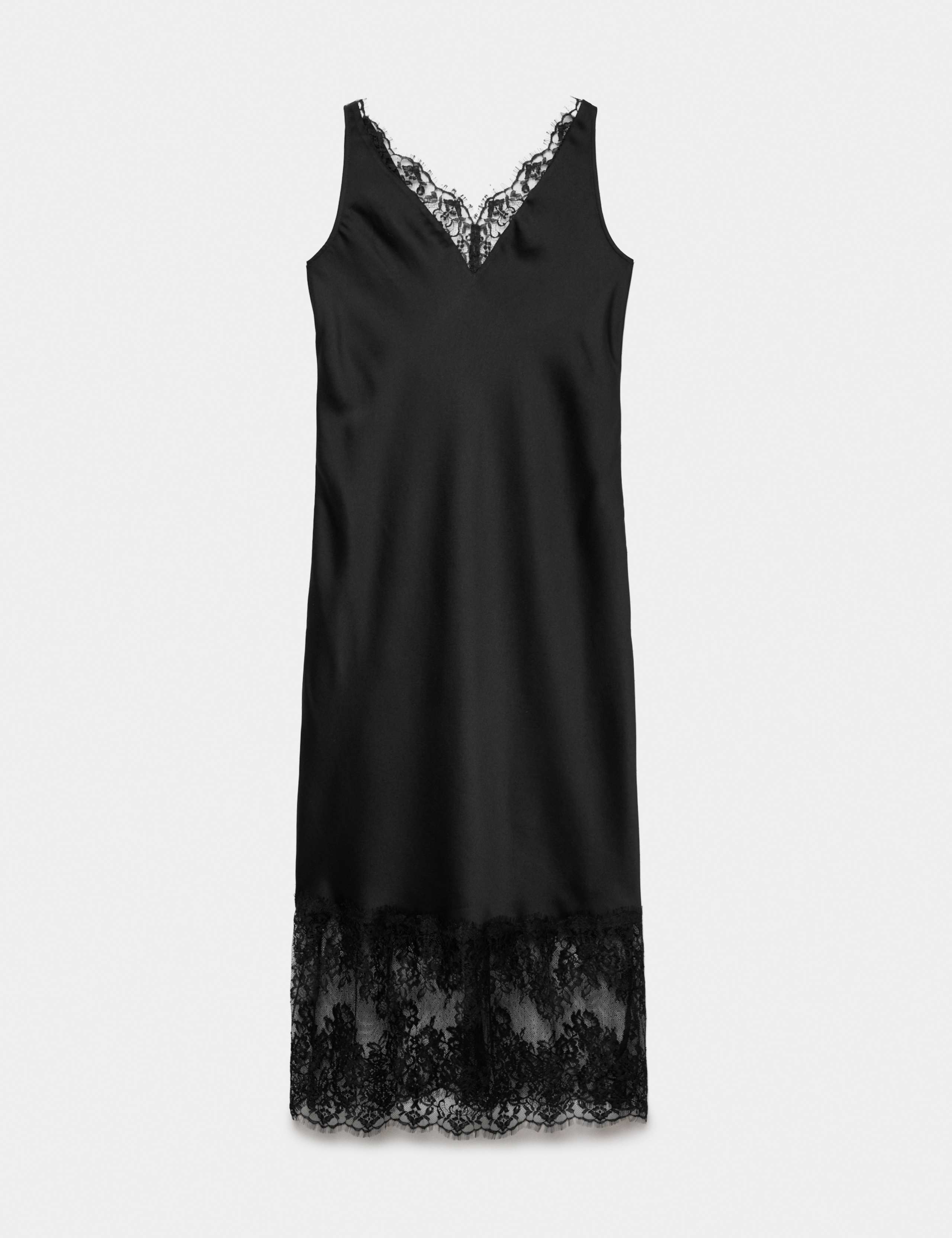 Satin Lace Insert Midaxi Slip Dress 2 of 6