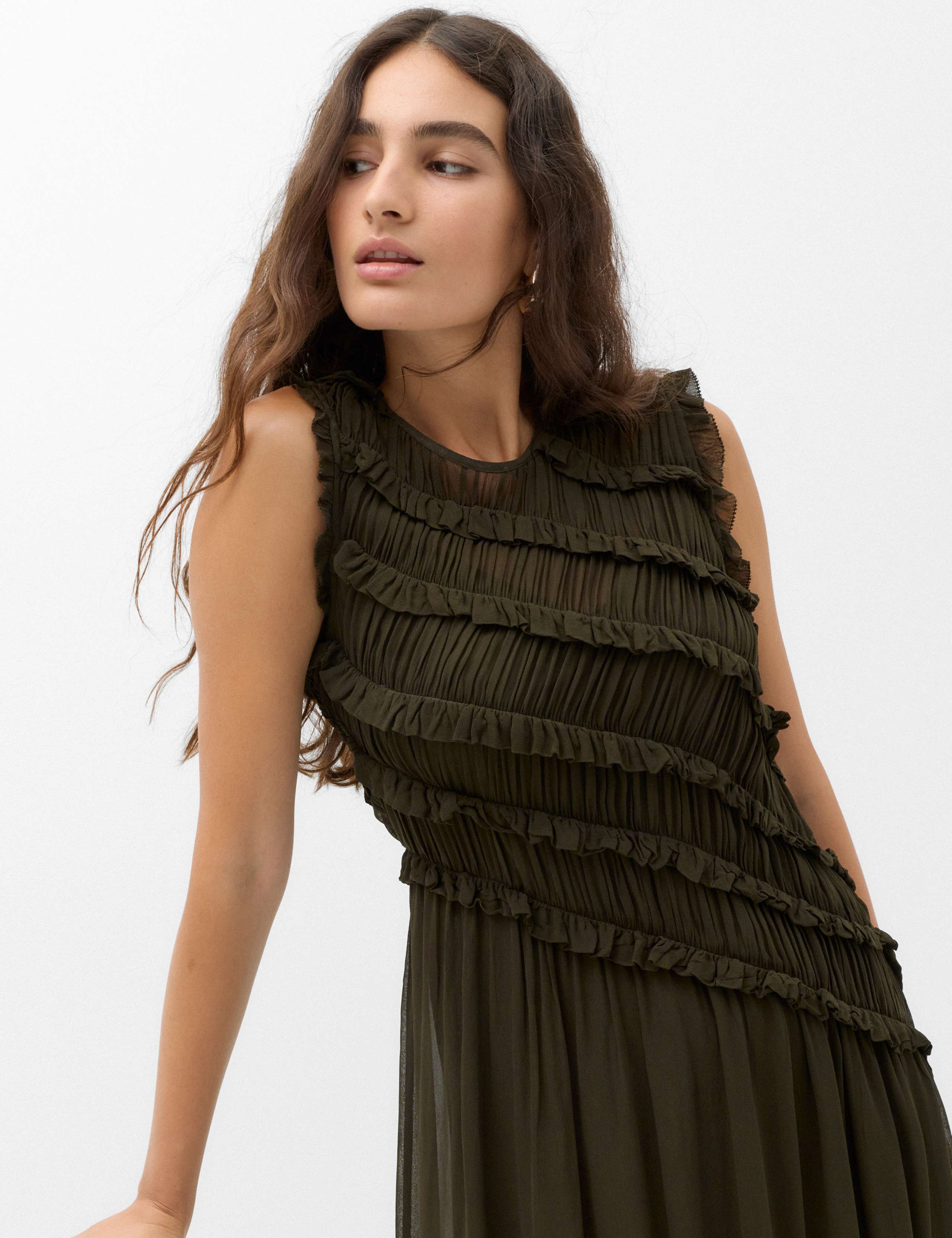 Chiffon Ruffle Detail Maxi Dress 4 of 6