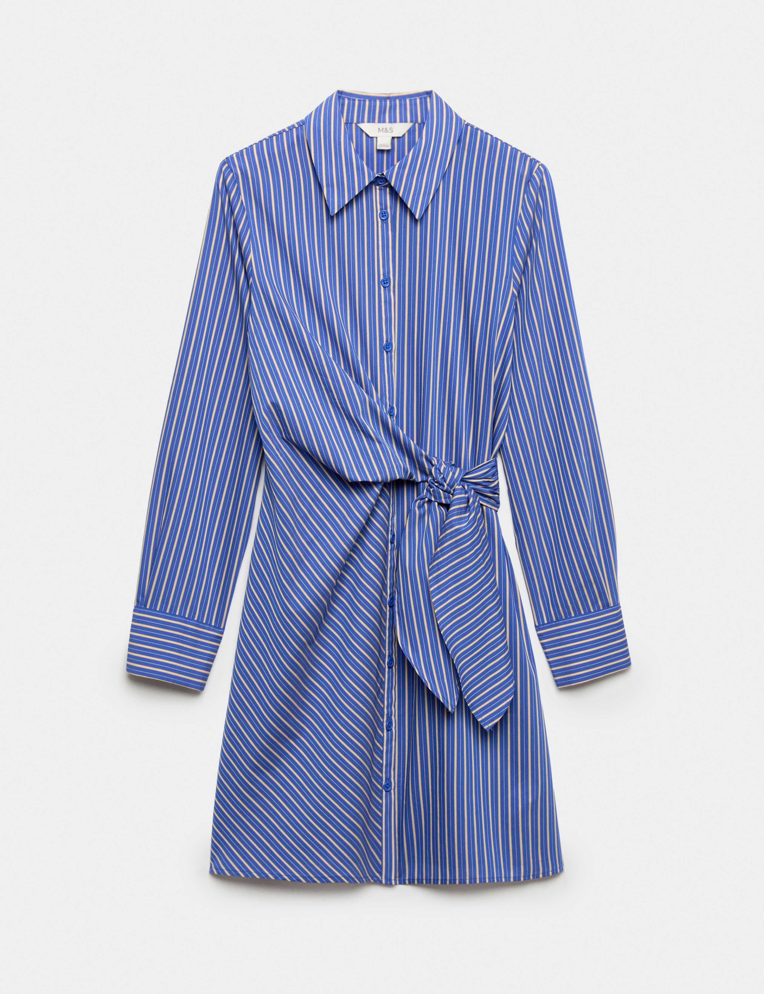 Cotton Rich Striped Mini Shirt Dress 2 of 7