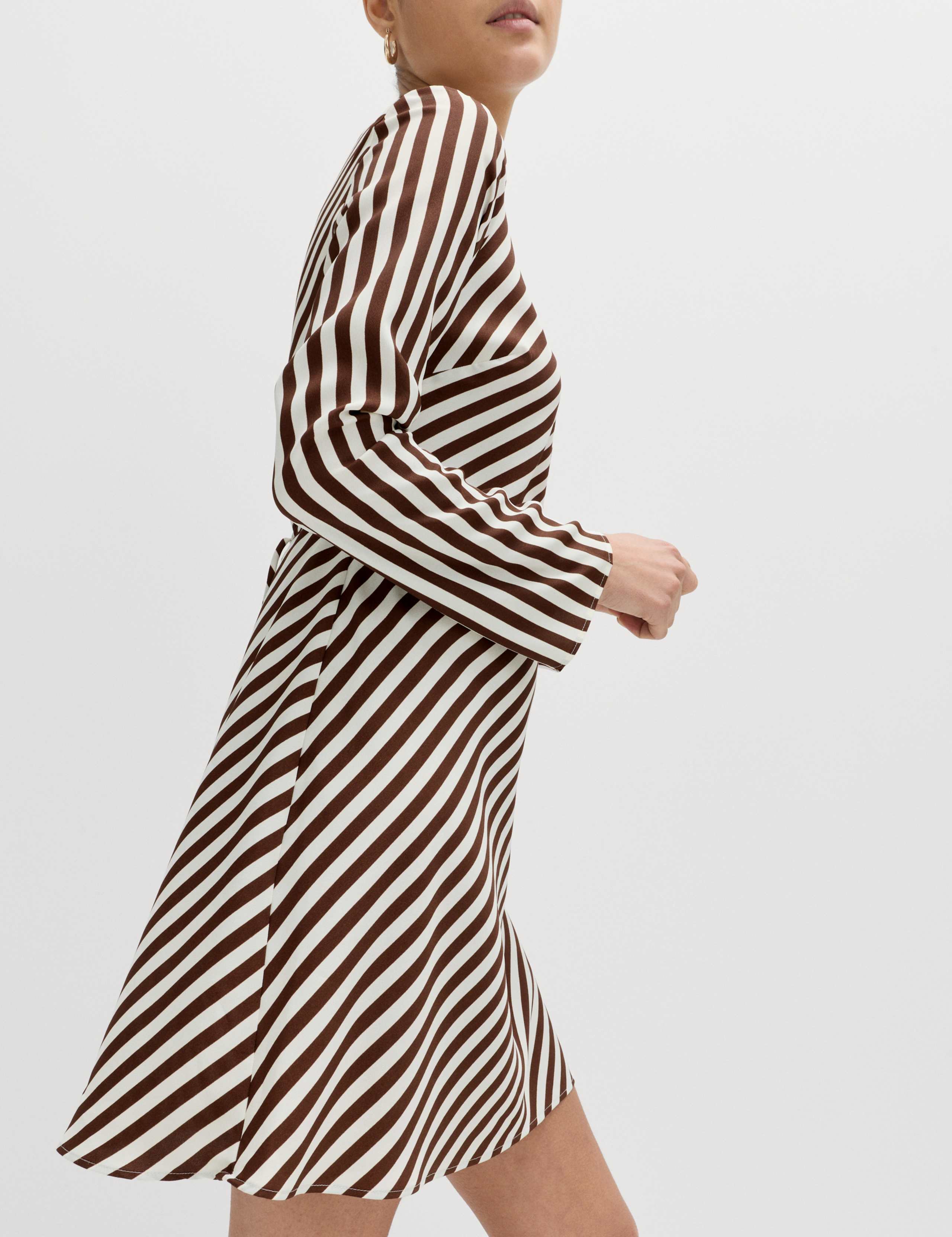Striped Long Sleeve Mini Shift Dress 4 of 6