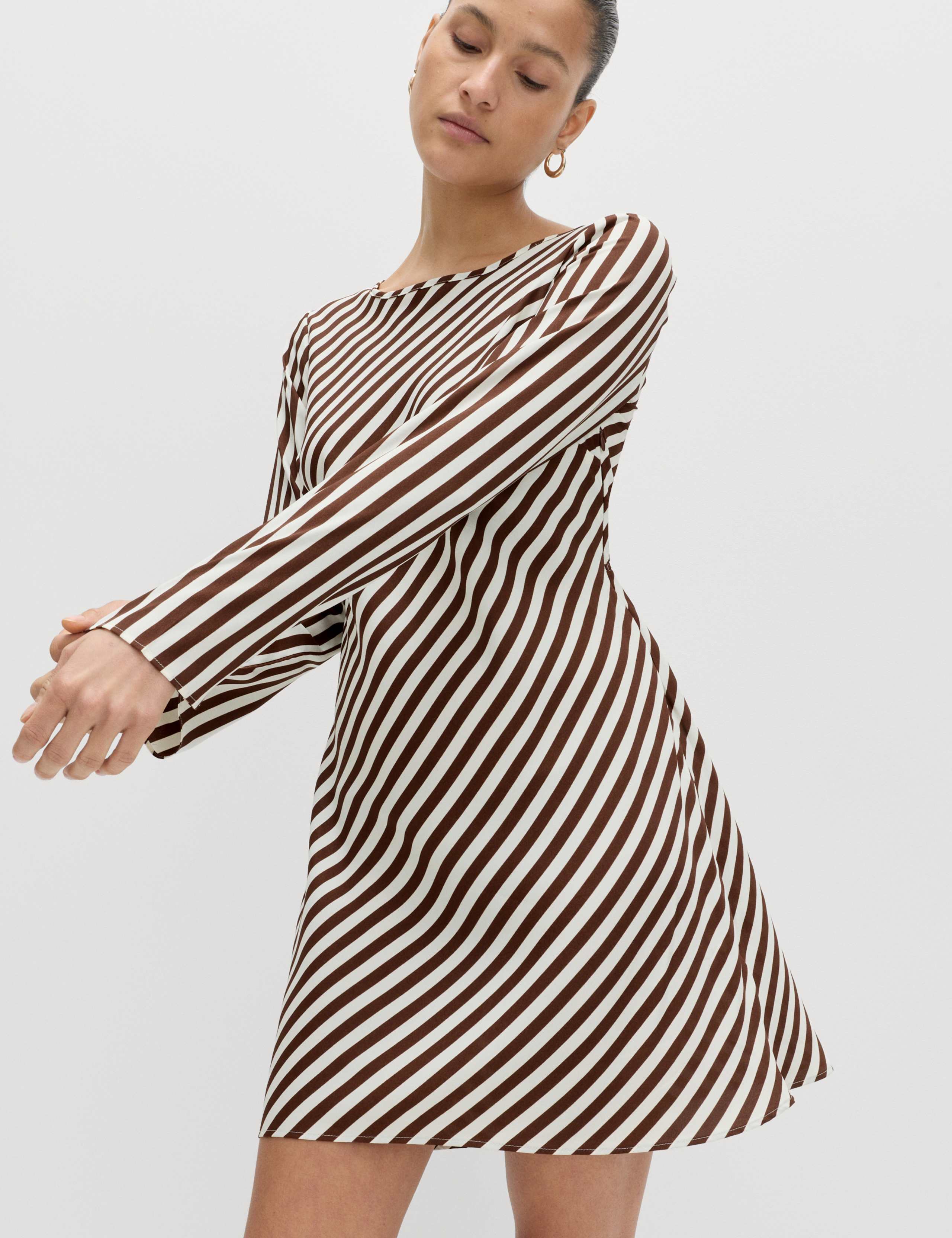 Striped Long Sleeve Mini Shift Dress 6 of 6