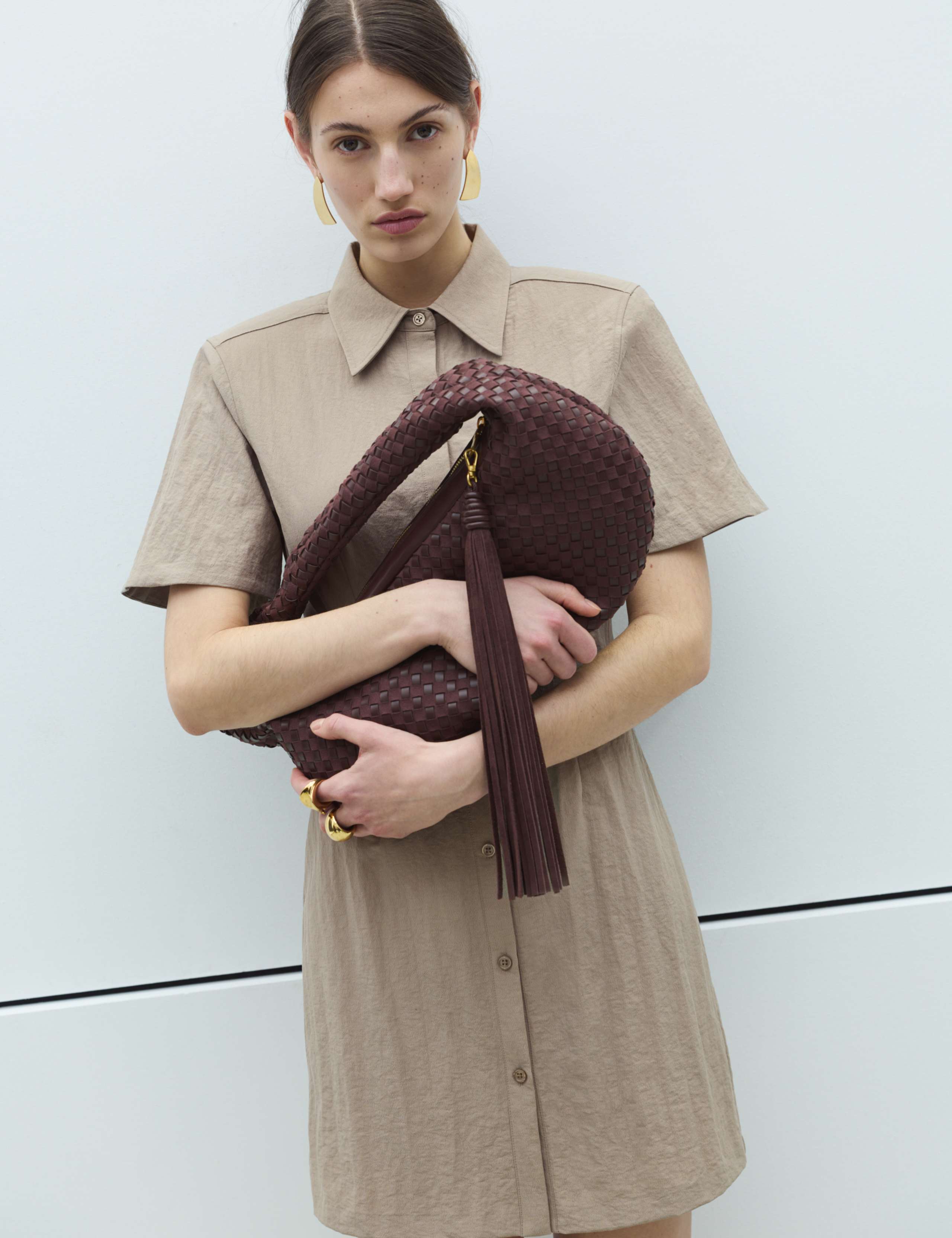 Button Through Mini Shirt Dress 1 of 6