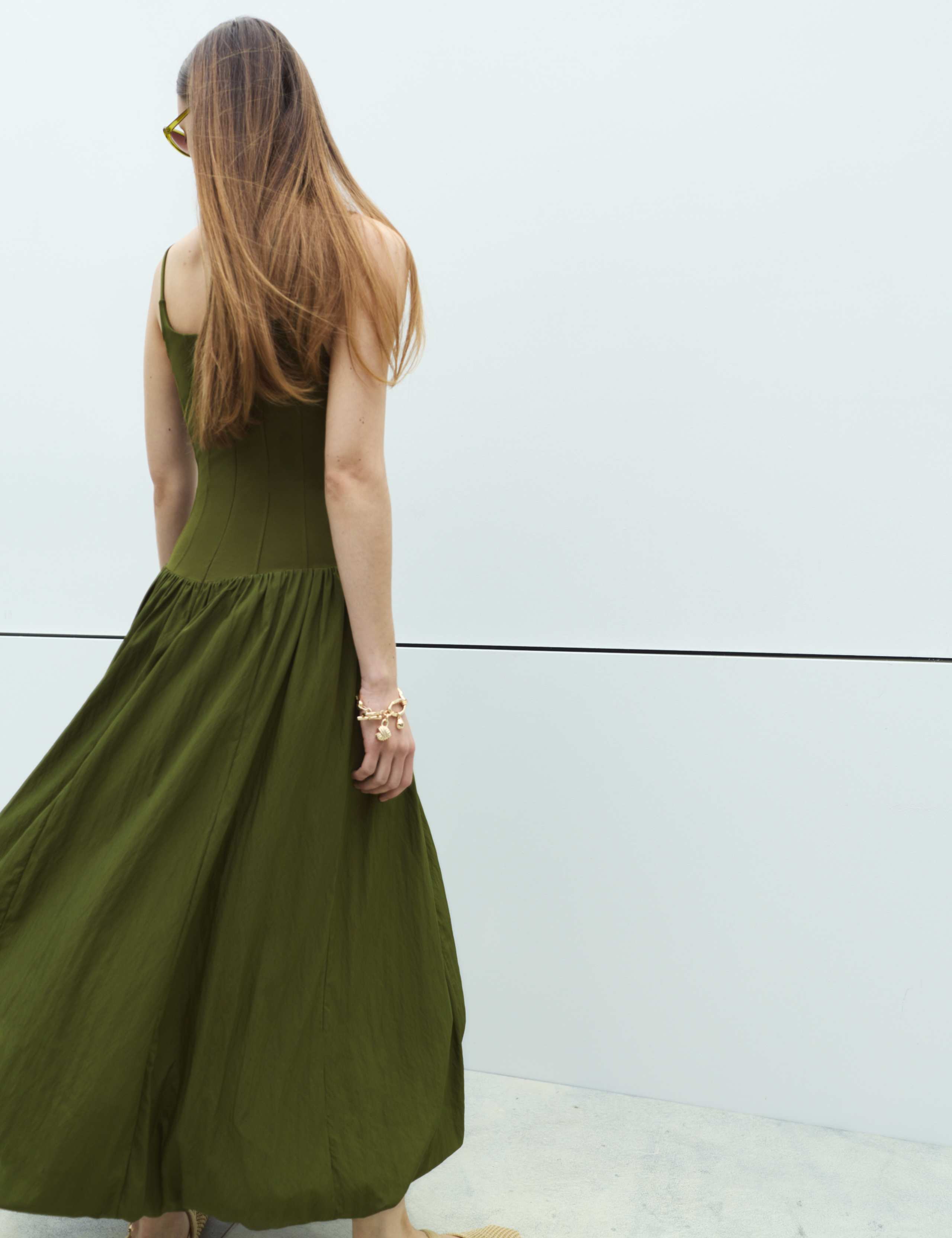 Square Neck Bubble Hem Midaxi Skater Dress 4 of 7