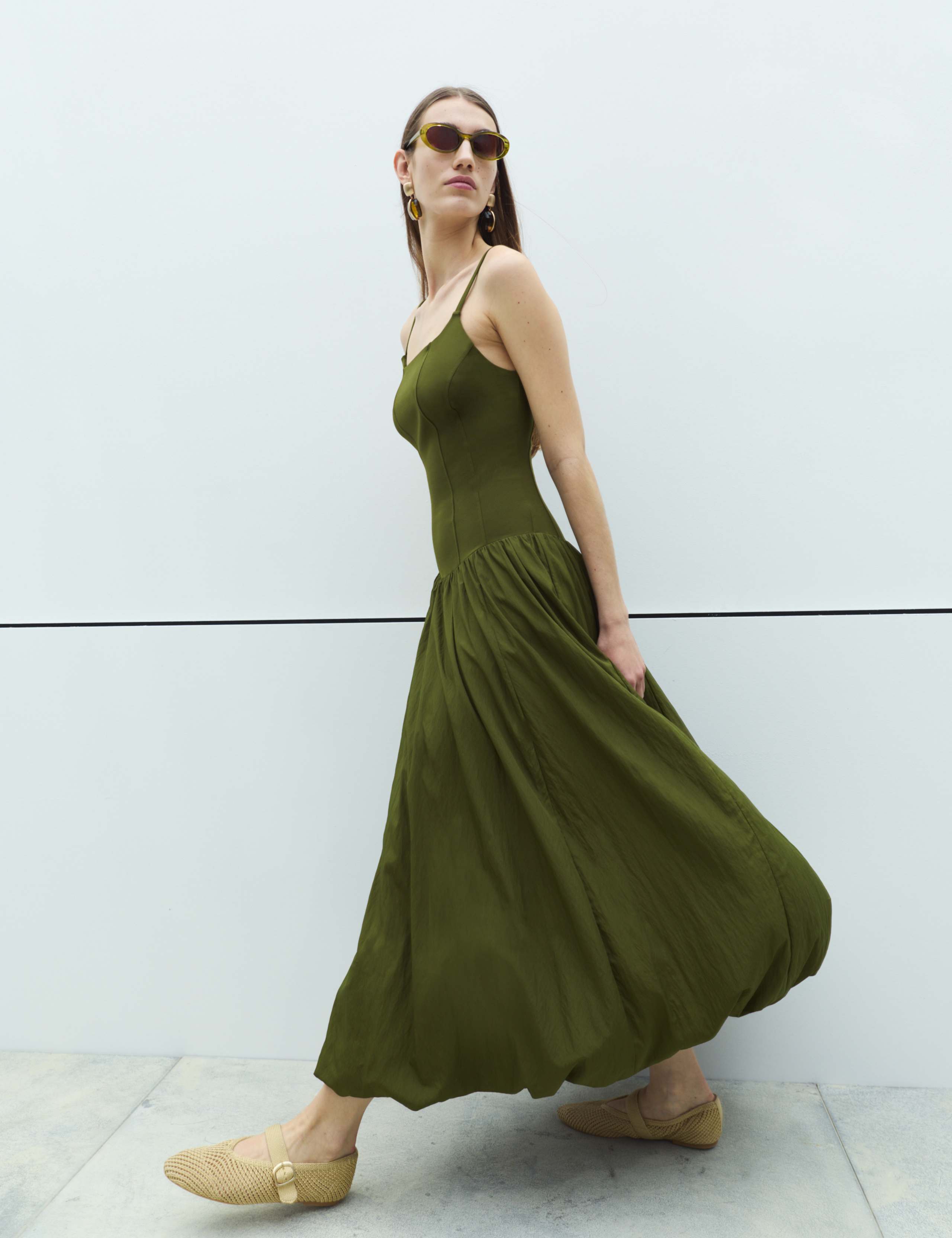 Square Neck Bubble Hem Midaxi Skater Dress 5 of 7