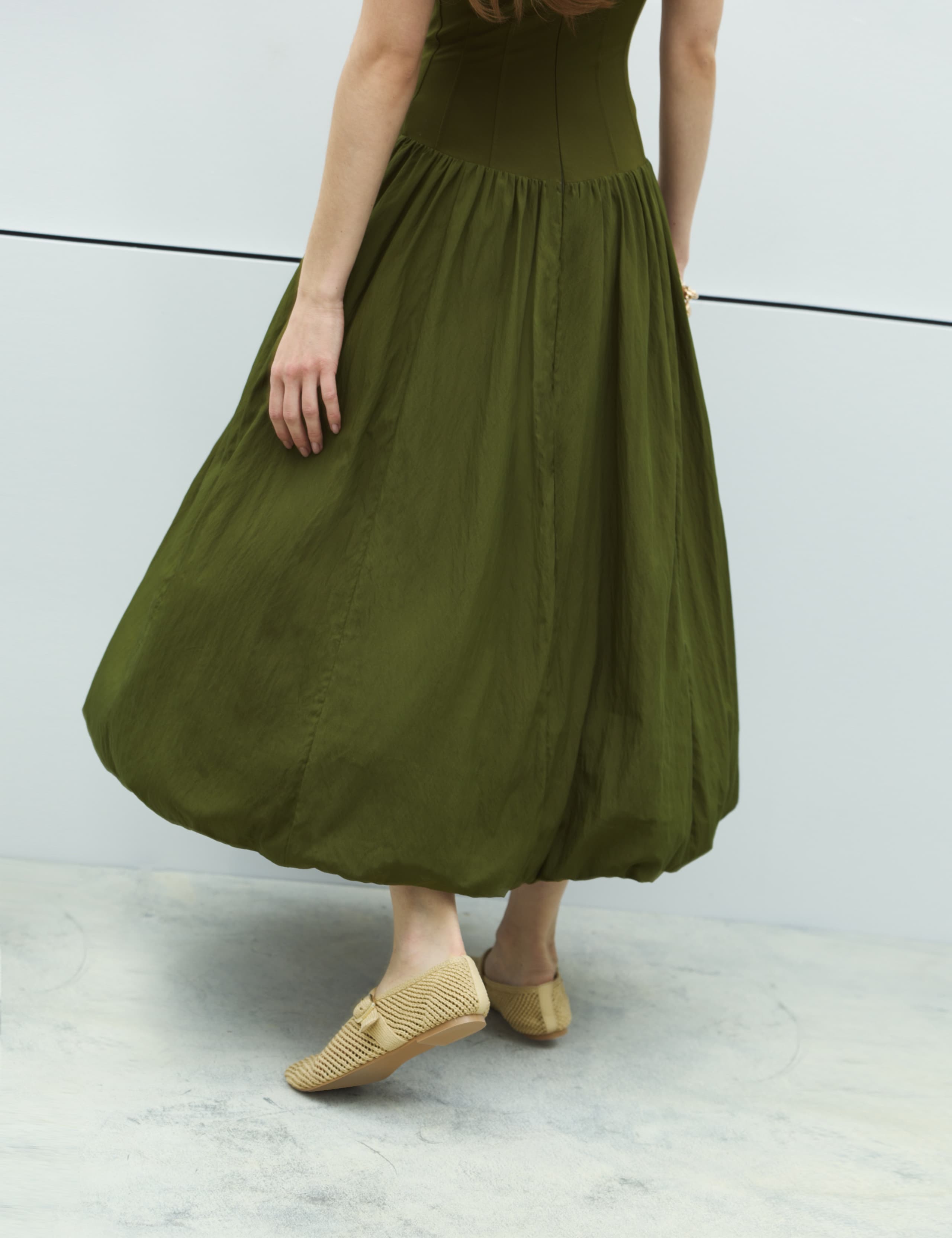 Square Neck Bubble Hem Midaxi Skater Dress 7 of 7