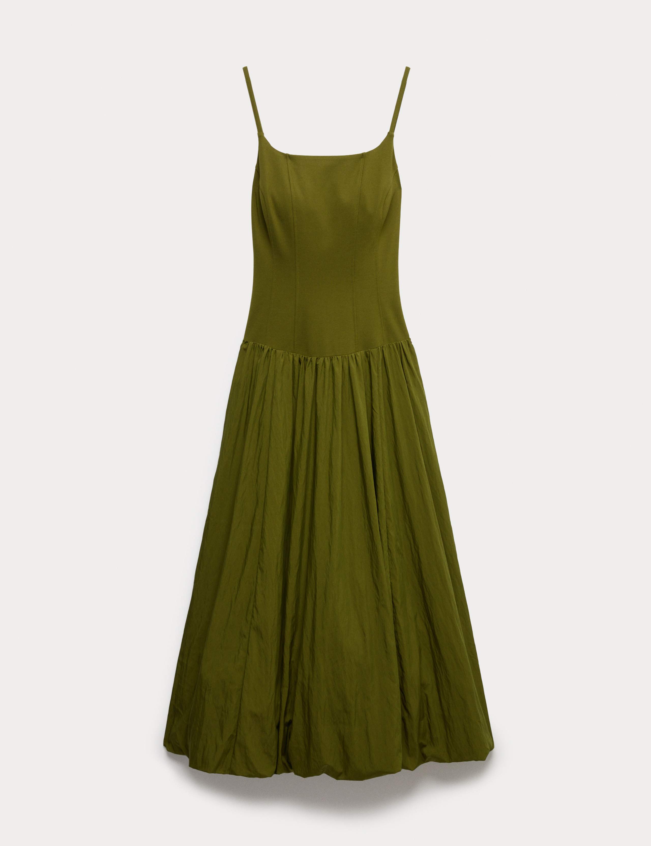 Square Neck Bubble Hem Midaxi Skater Dress 2 of 7