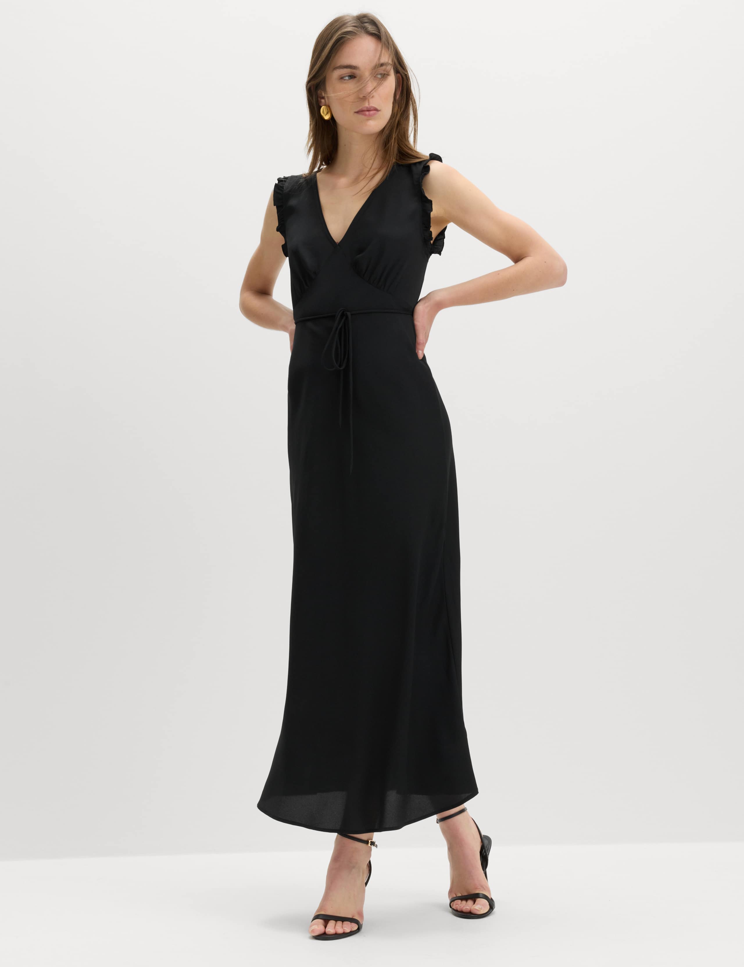 V-Neck Frill Sleeve Midi Tea Dress 1 of 6