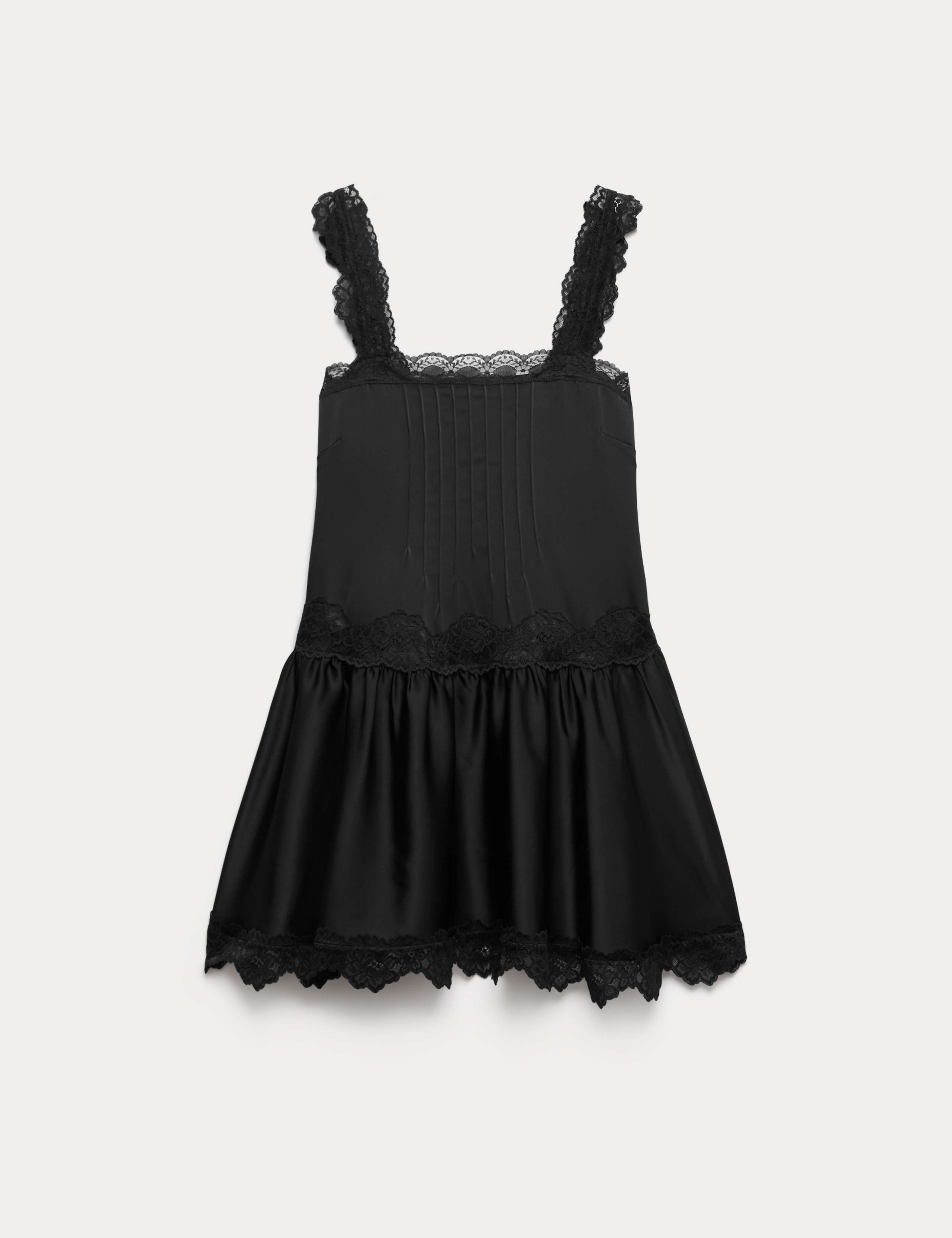 Satin Lace Insert Mini Skater Dress | M&S