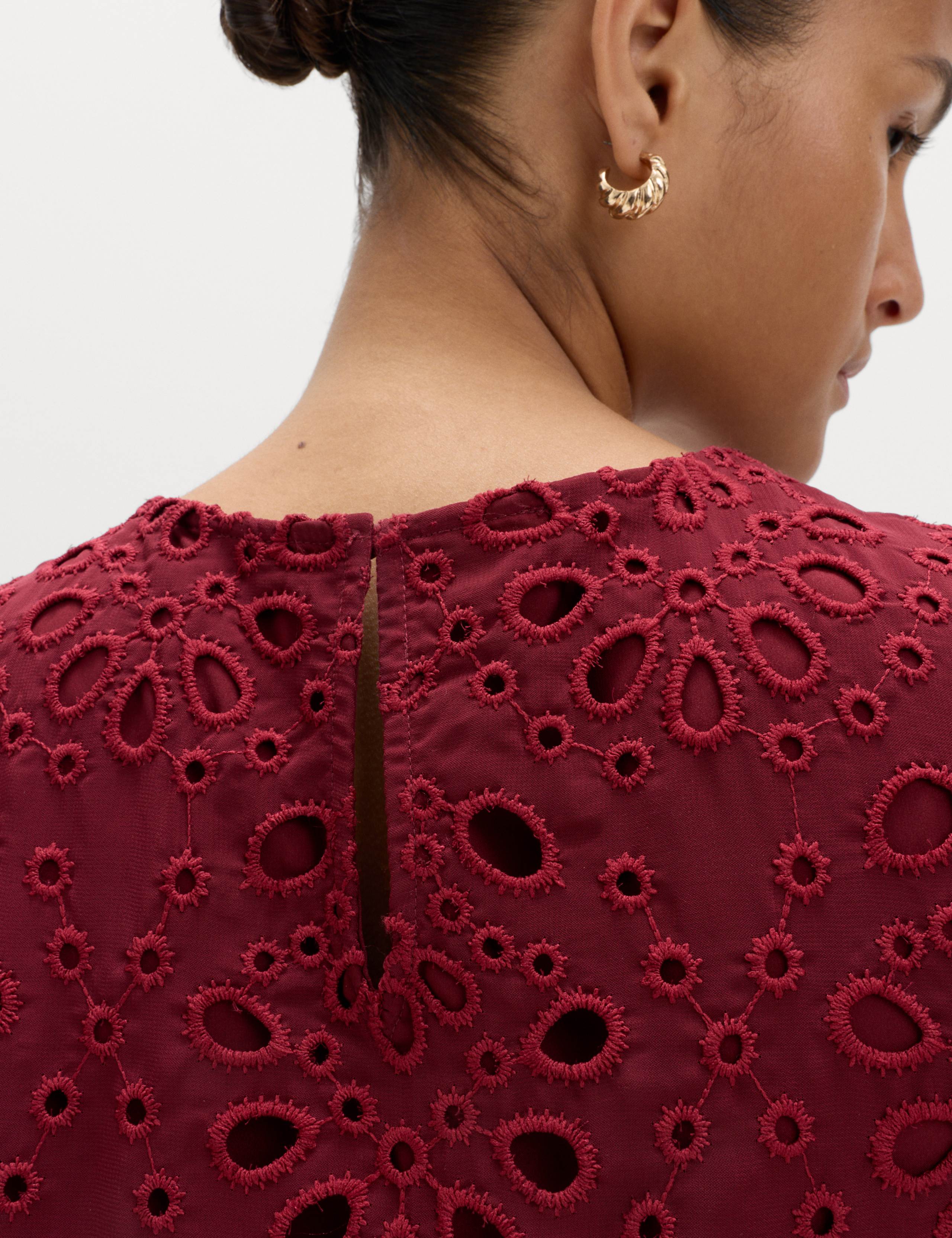 Broderie Cutwork Detail Mini Shift Dress 5 of 6