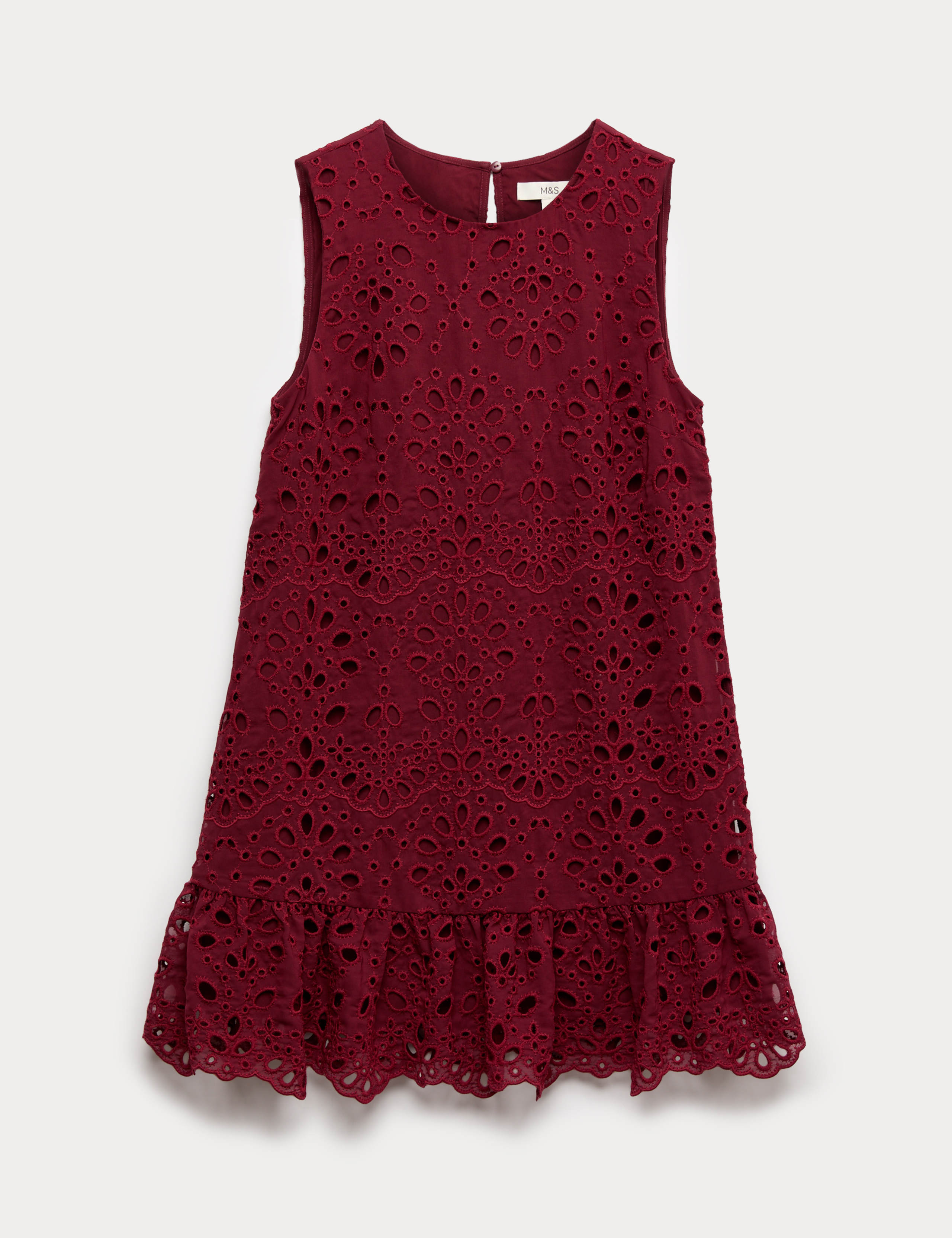 Broderie Cutwork Detail Mini Shift Dress 2 of 6