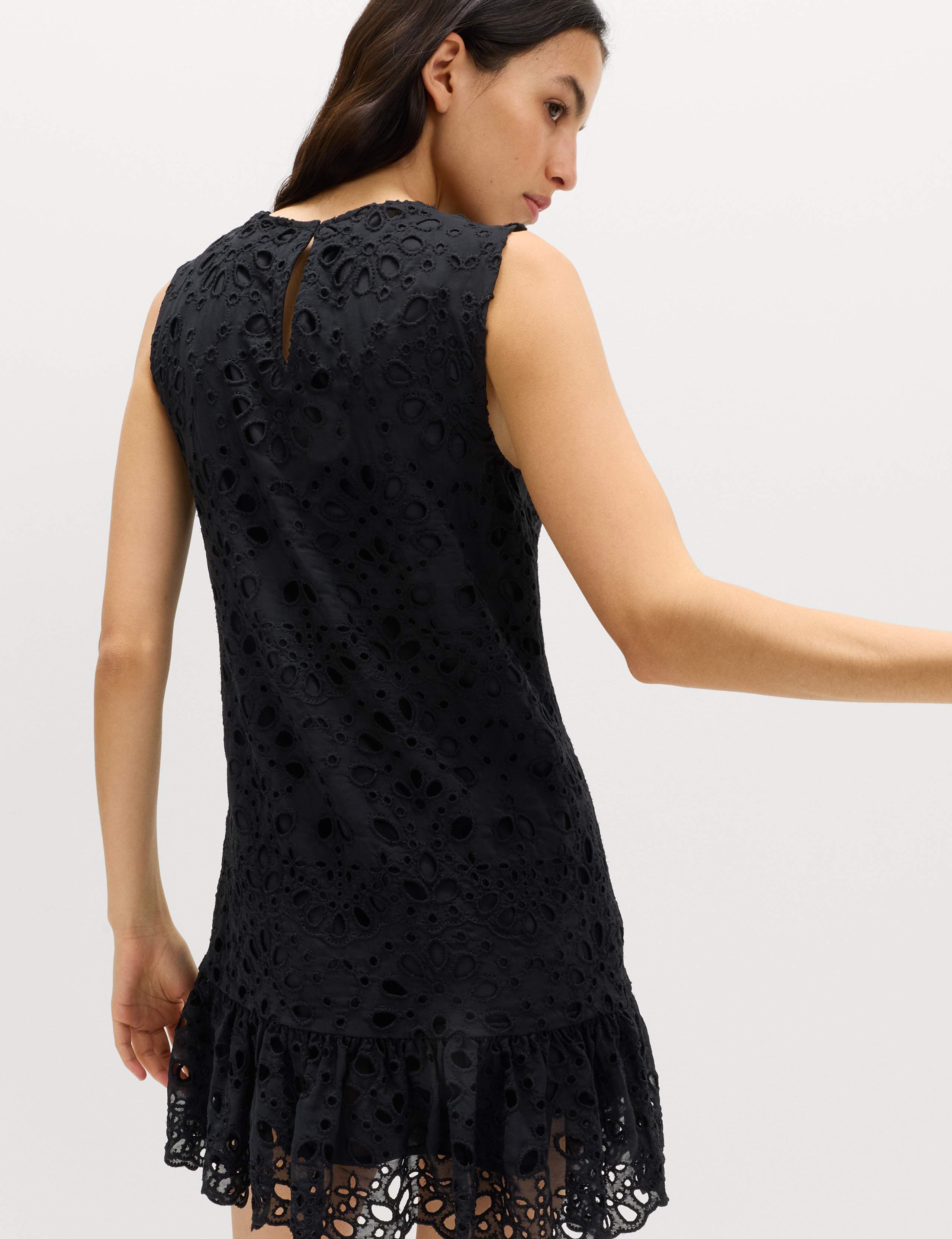 Broderie Cutwork Detail Mini Shift Dress 3 of 6
