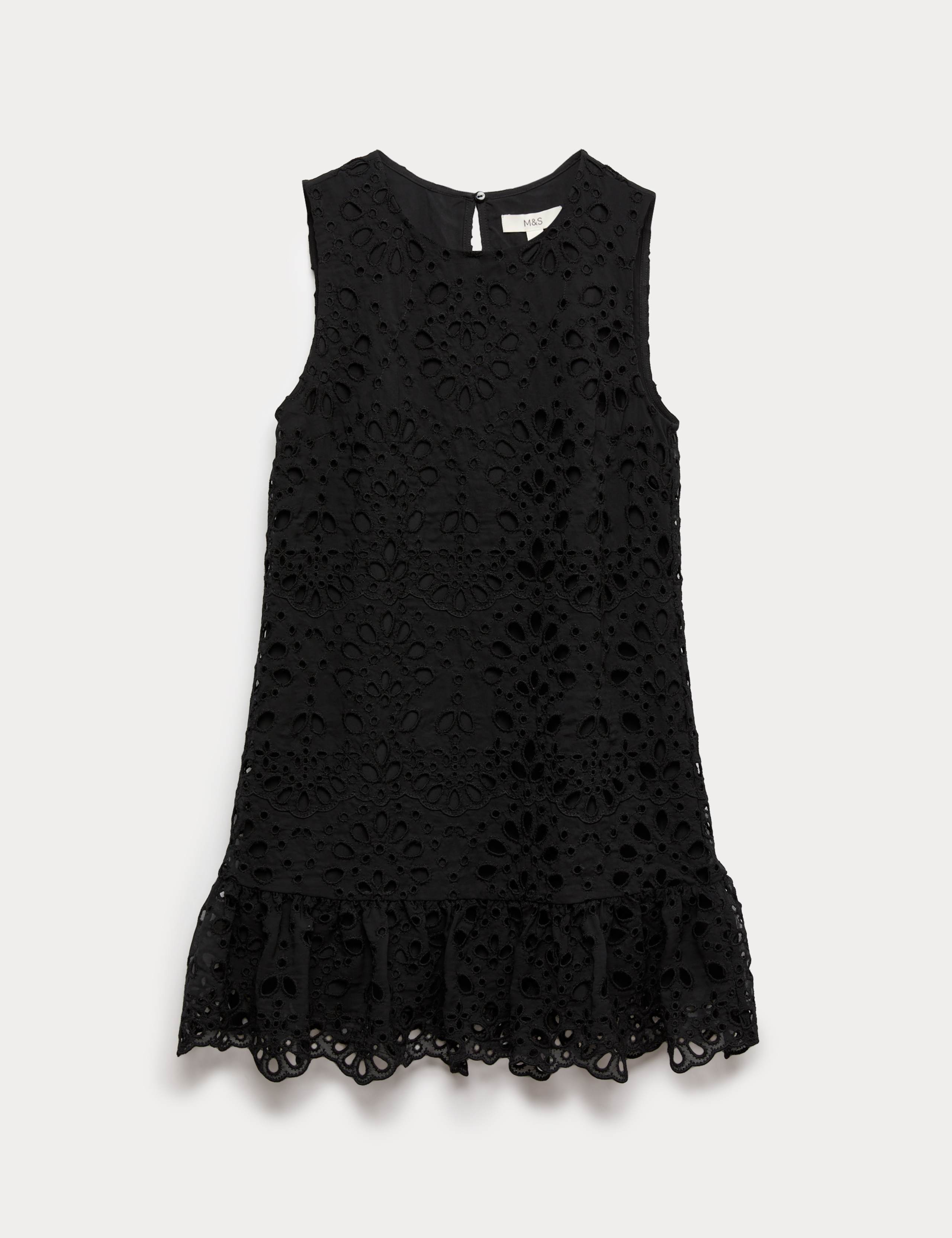 Broderie Cutwork Detail Mini Shift Dress 2 of 6