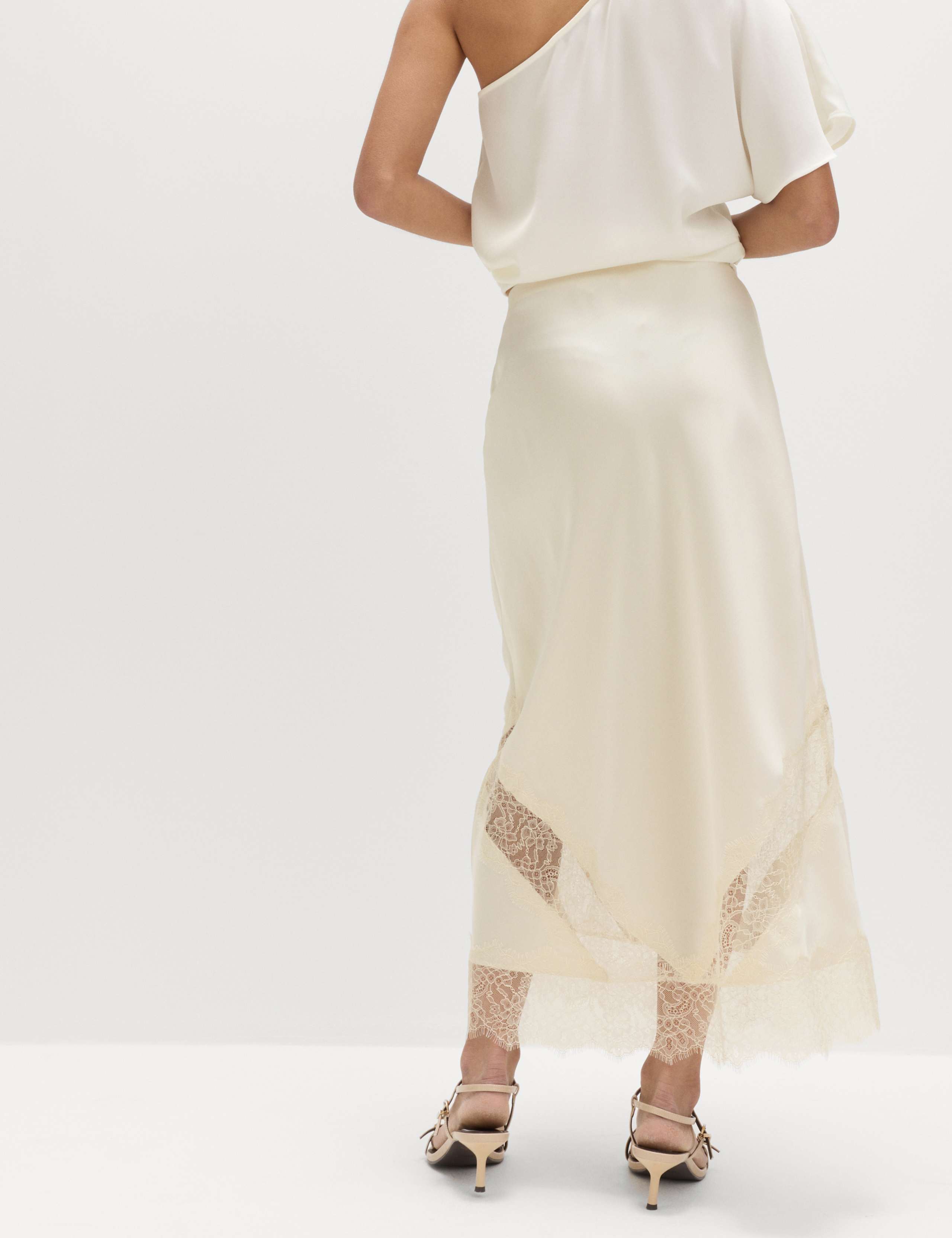 Satin Lace Insert Midaxi Slip Skirt 3 of 6