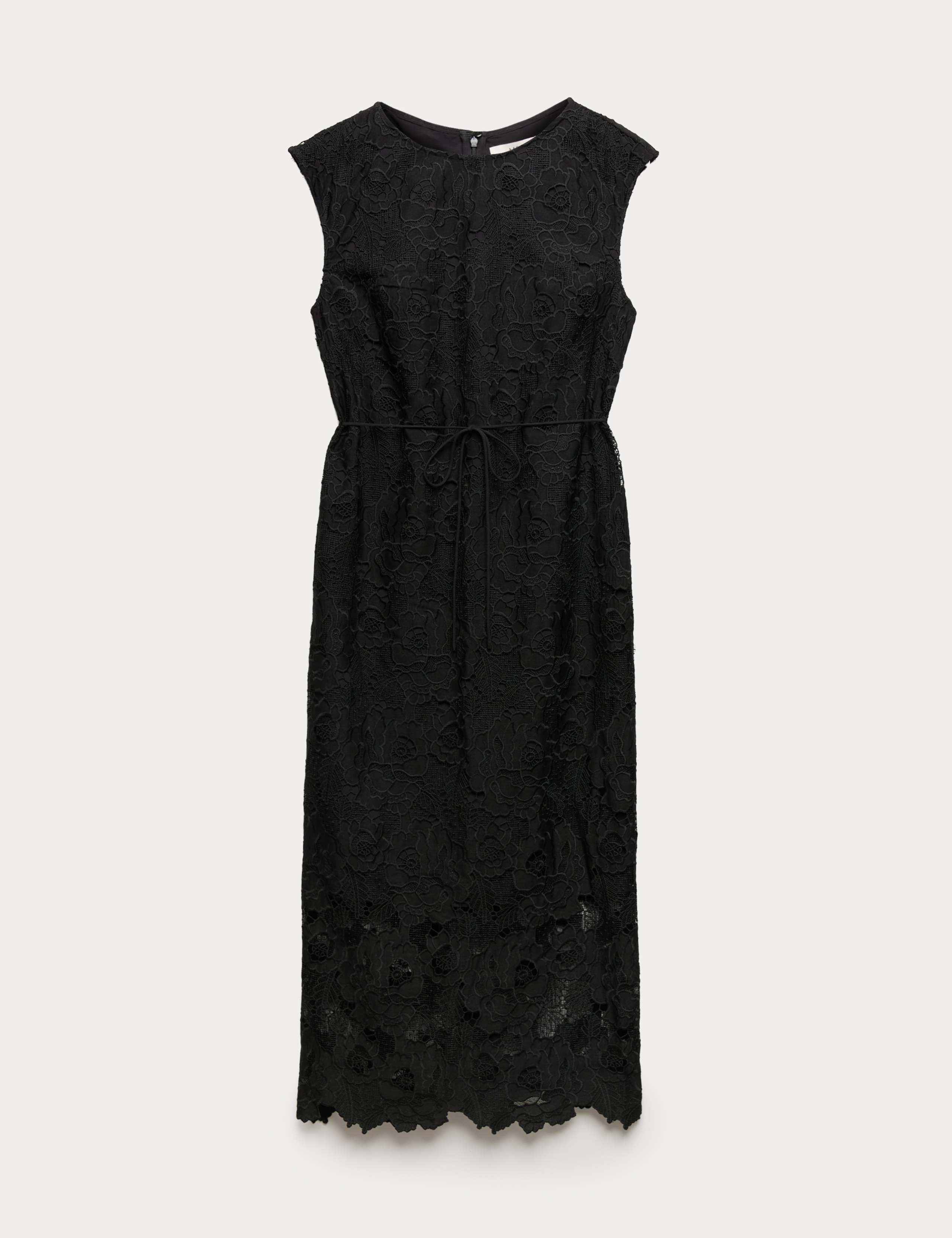 Lace Cutwork Detail Midi Column Dress 2 of 7