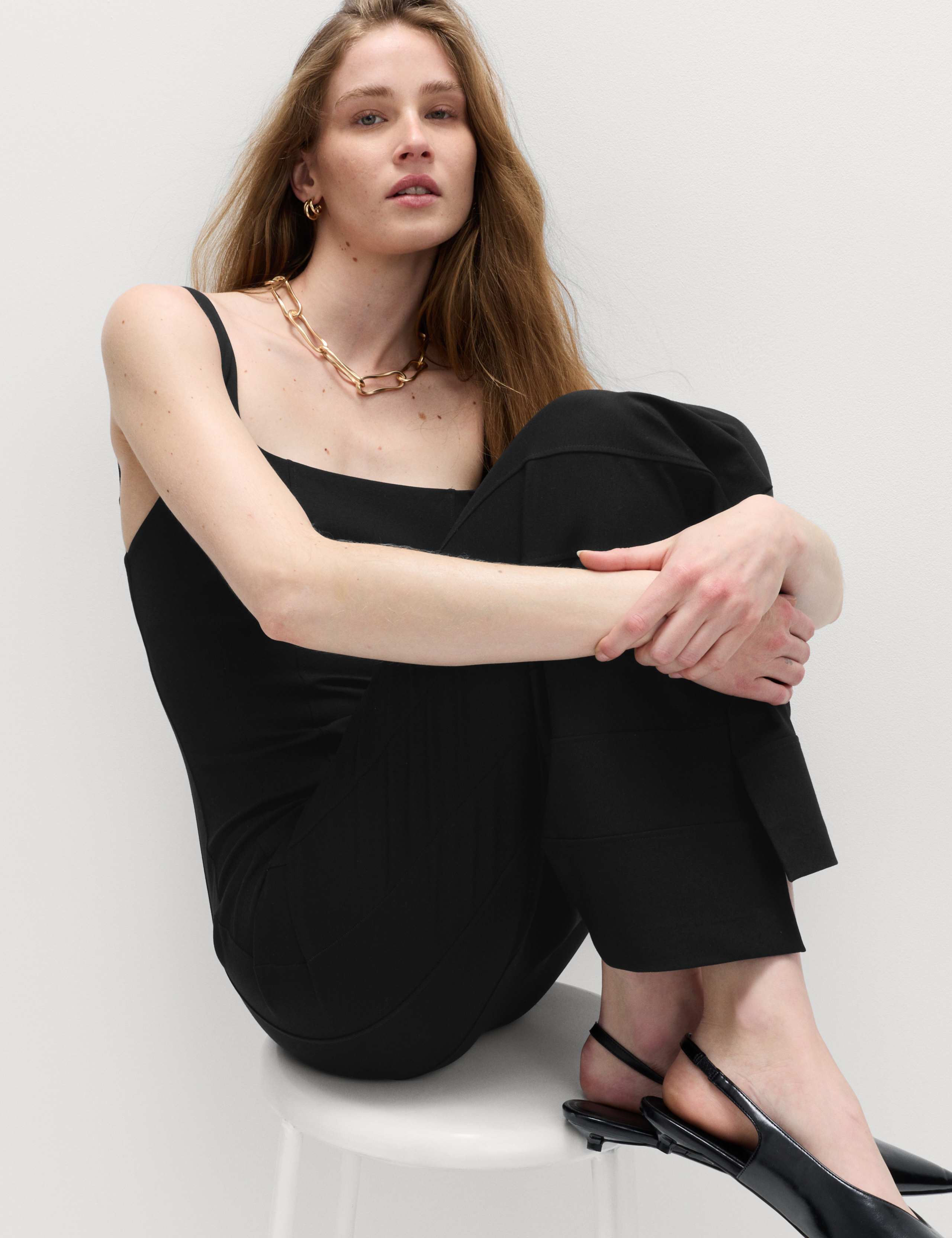 Jersey Square Neck Panel Detail Midi Bodycon Dress 5 of 7
