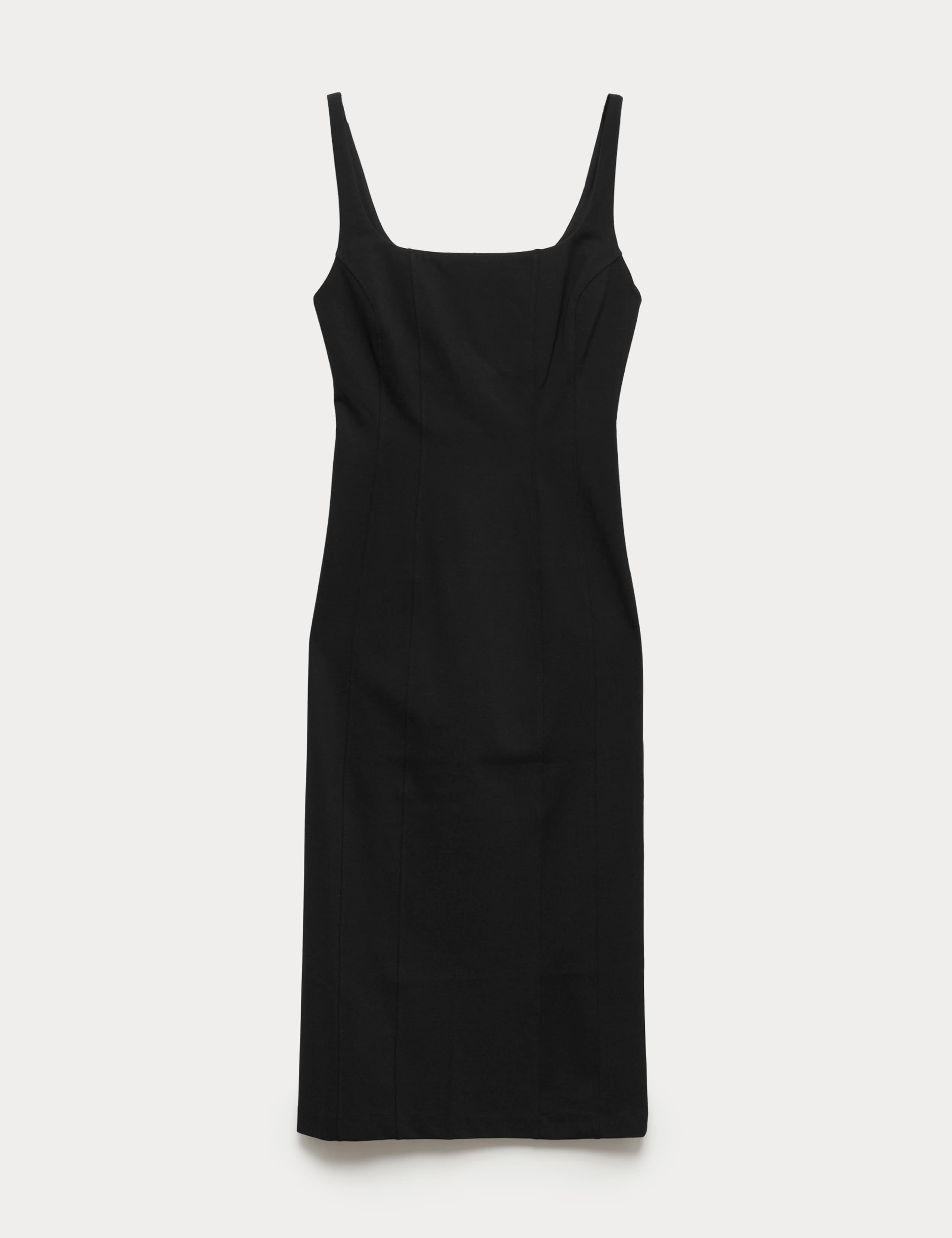 Jersey Square Neck Panel Detail Midi Bodycon Dress 2 of 7