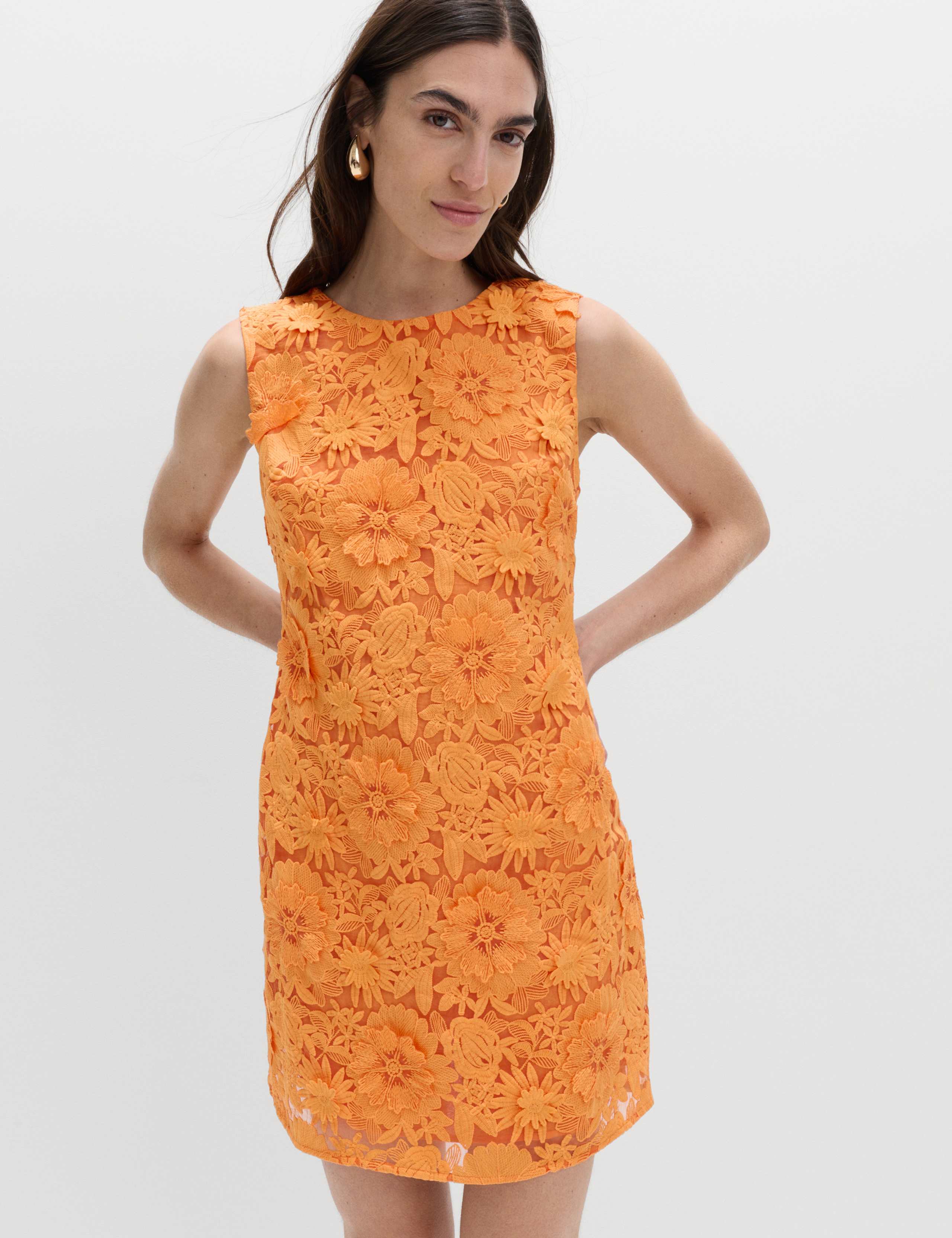 Floral Appliqué Mini Bodycon Dress 1 of 5