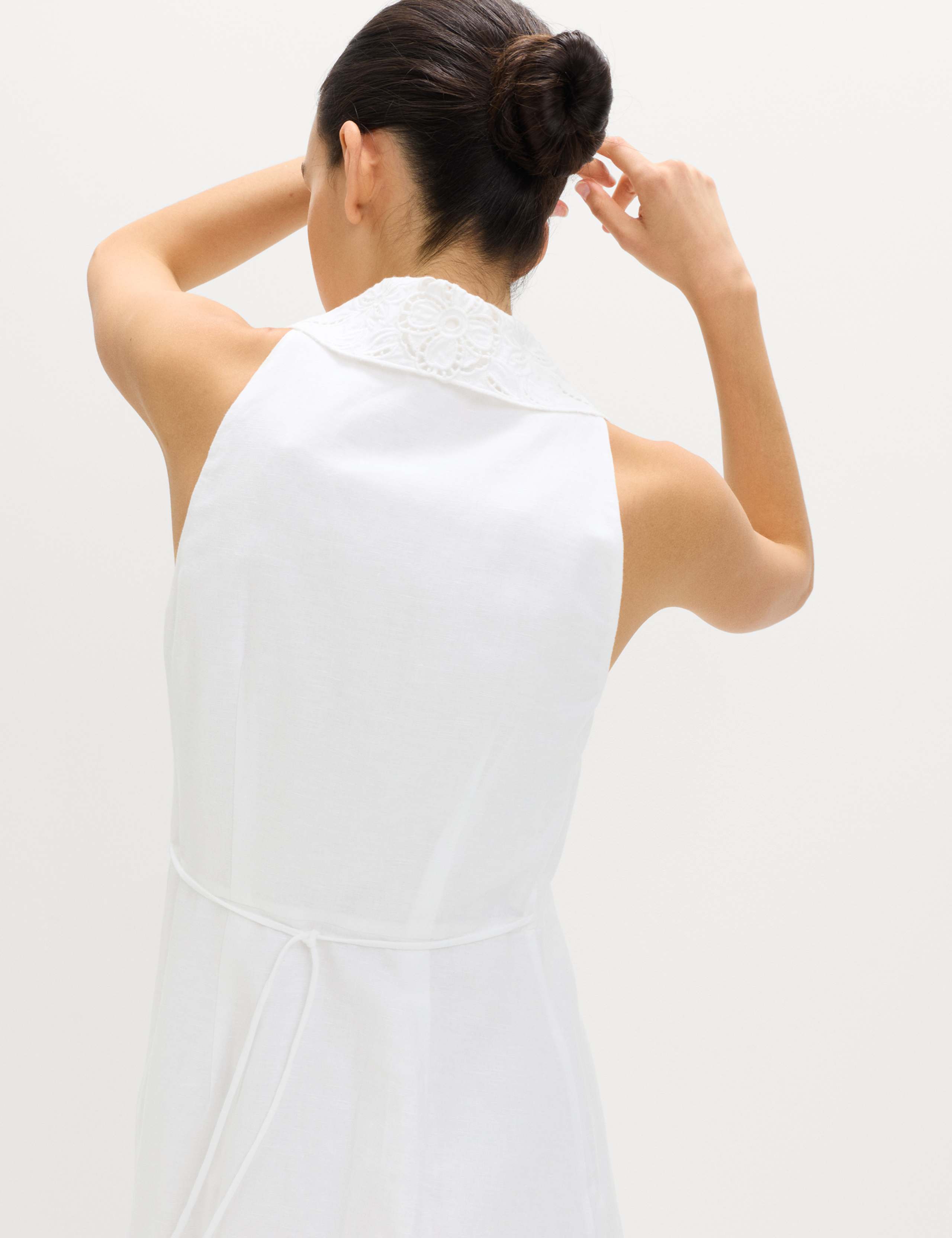 Linen Rich Broderie Midi Shirt Dress 3 of 6