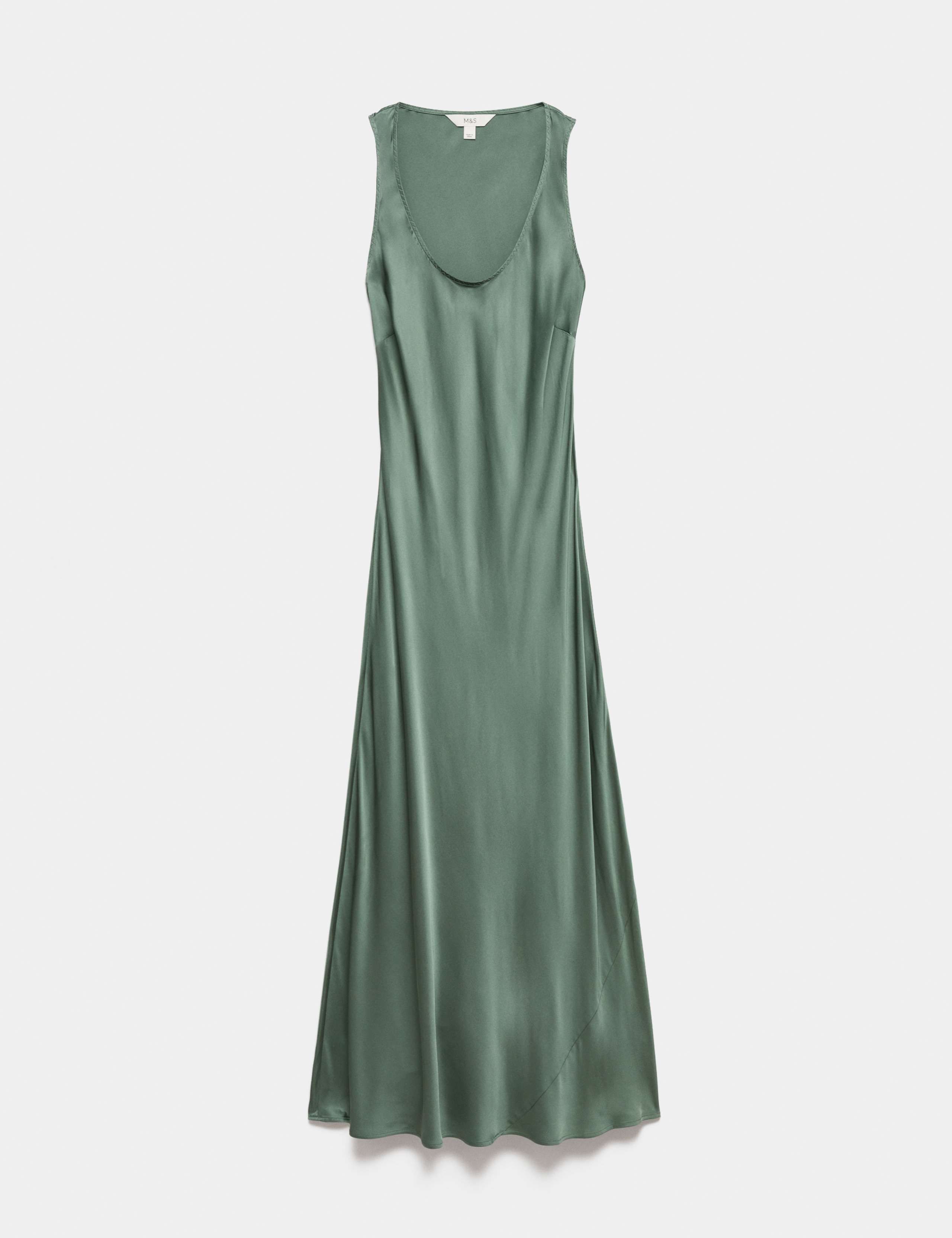 Satin Scoop Neck Midaxi Slip Dress 2 of 7
