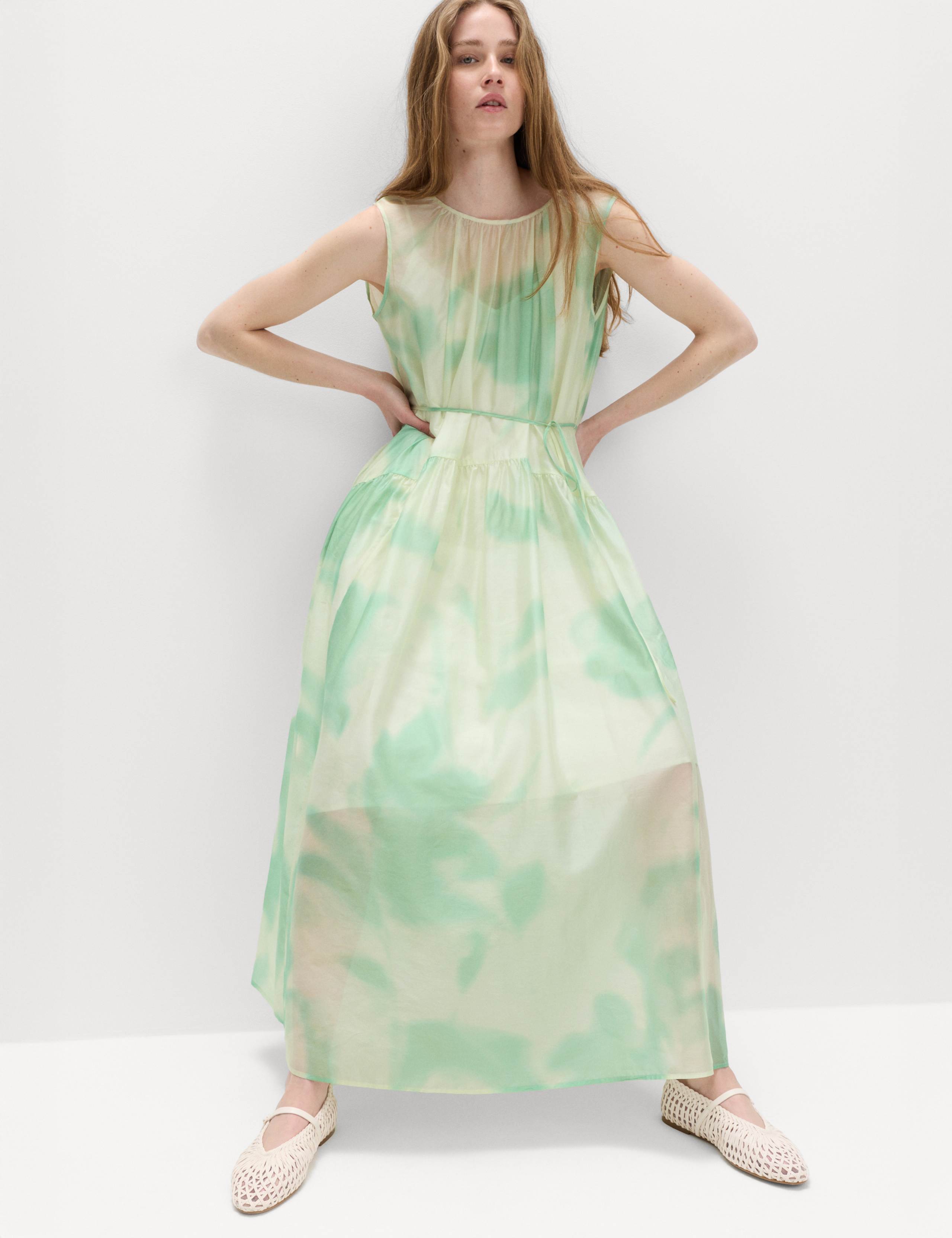 Floral Tie Detail Midi Tiered Dress 1 of 7