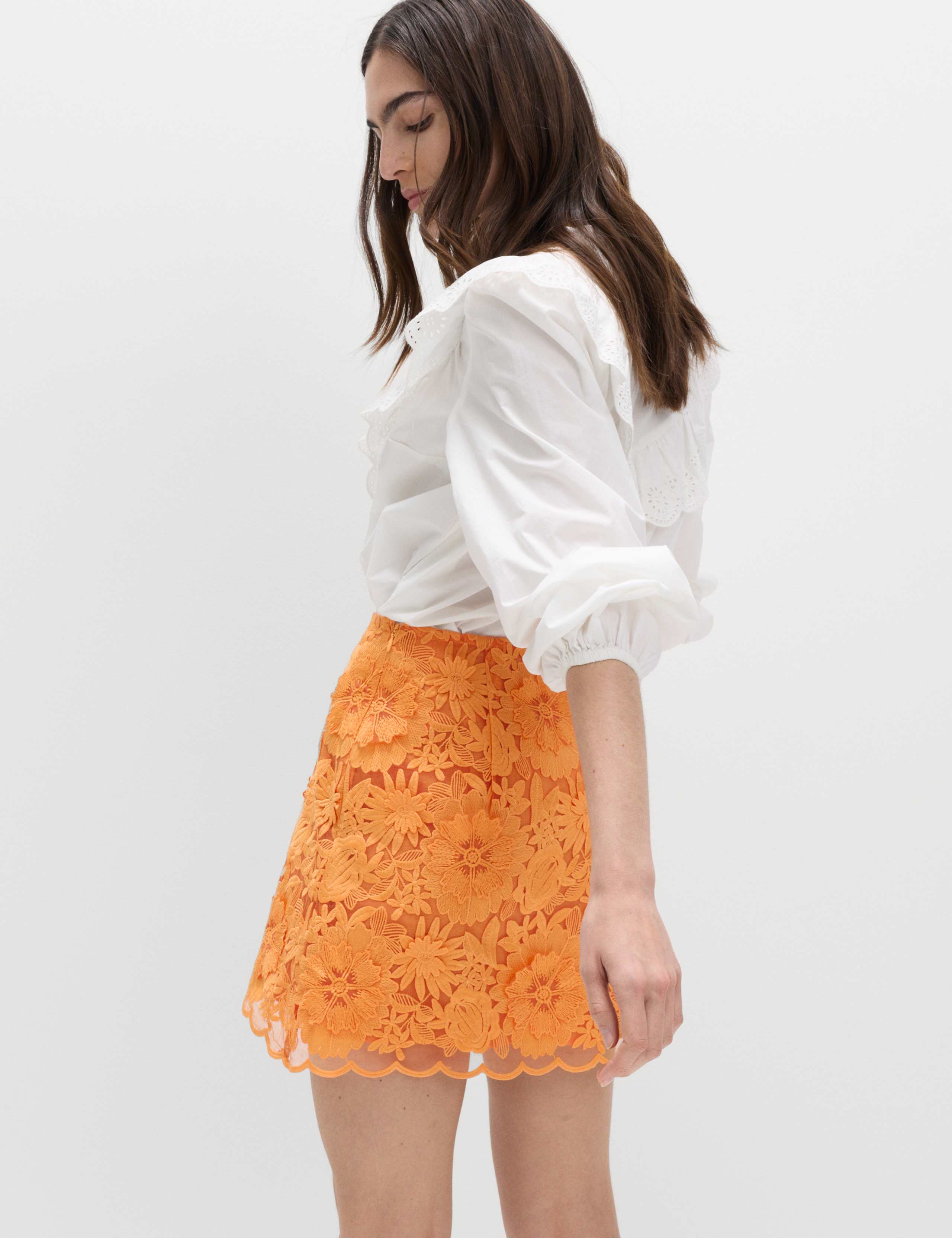 Floral Applique Mini Bodycon Skirt 4 of 5