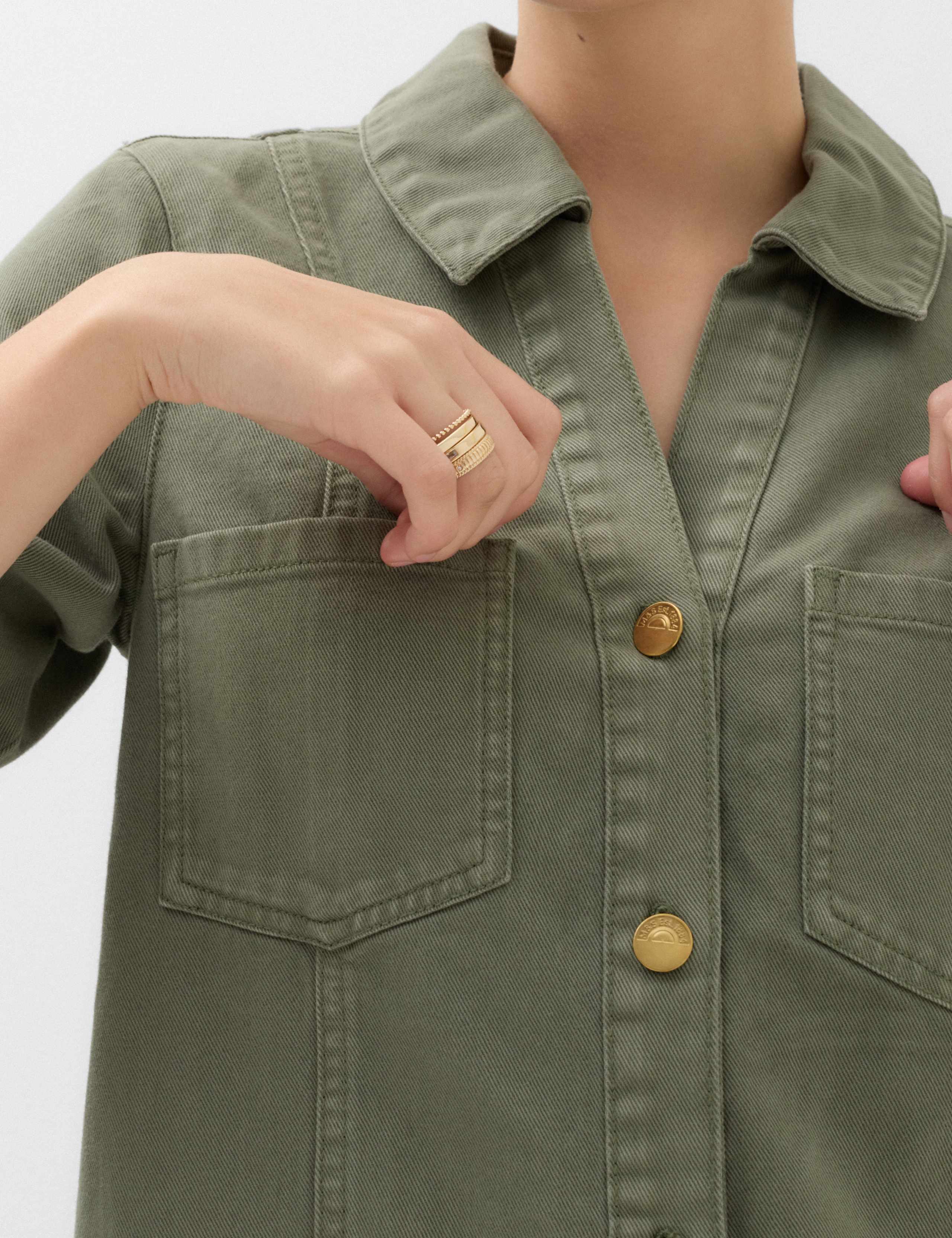 Denim Mini Shirt Dress 3 of 6