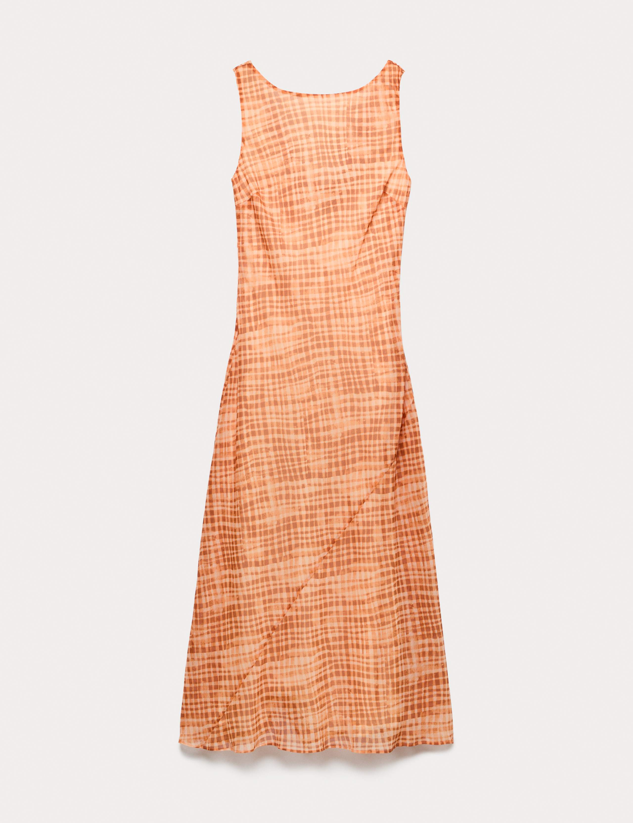 Chiffon Checked Midi Bodycon Dress 1 of 1