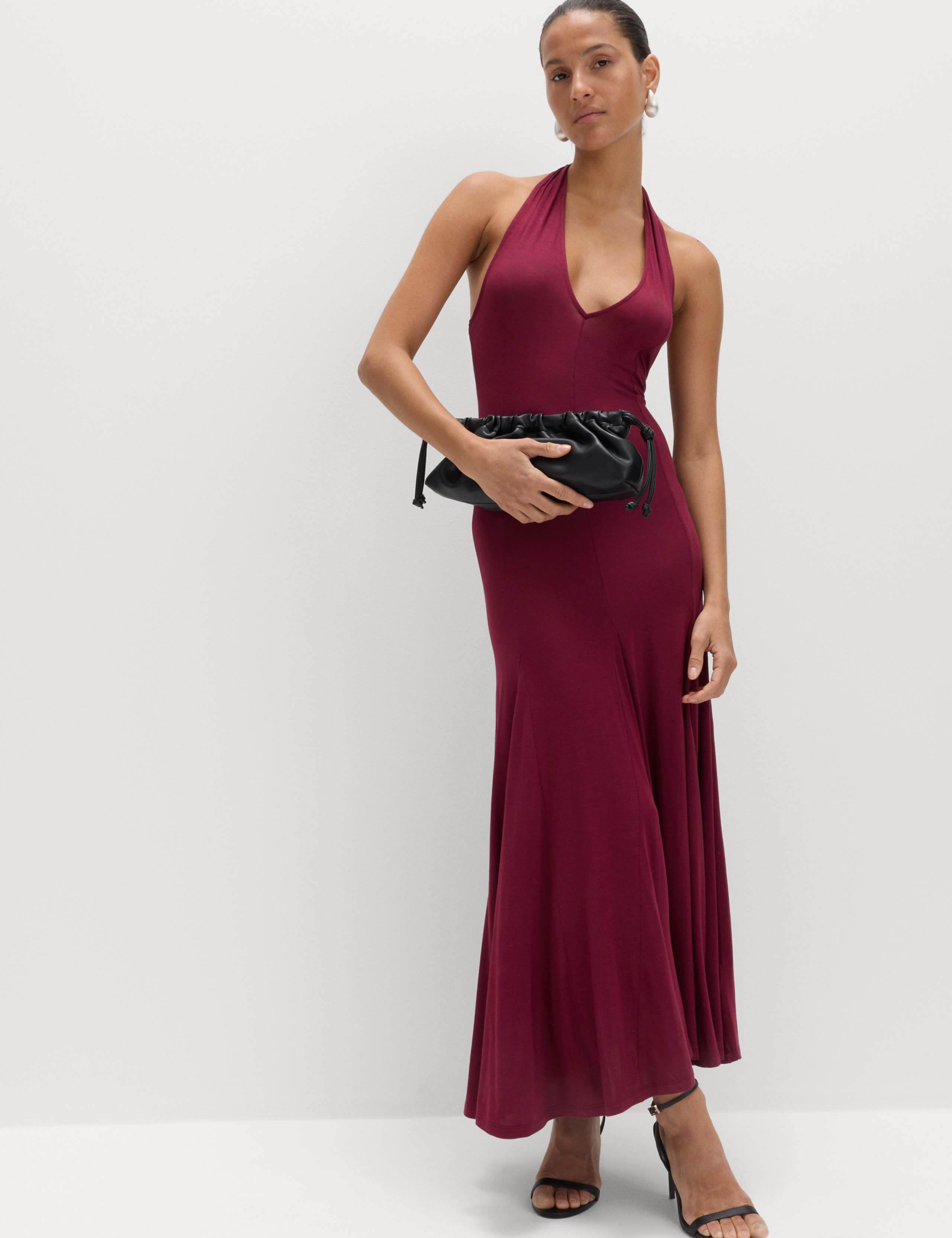 Jersey Halter Neck Midaxi Column Dress 1 of 6