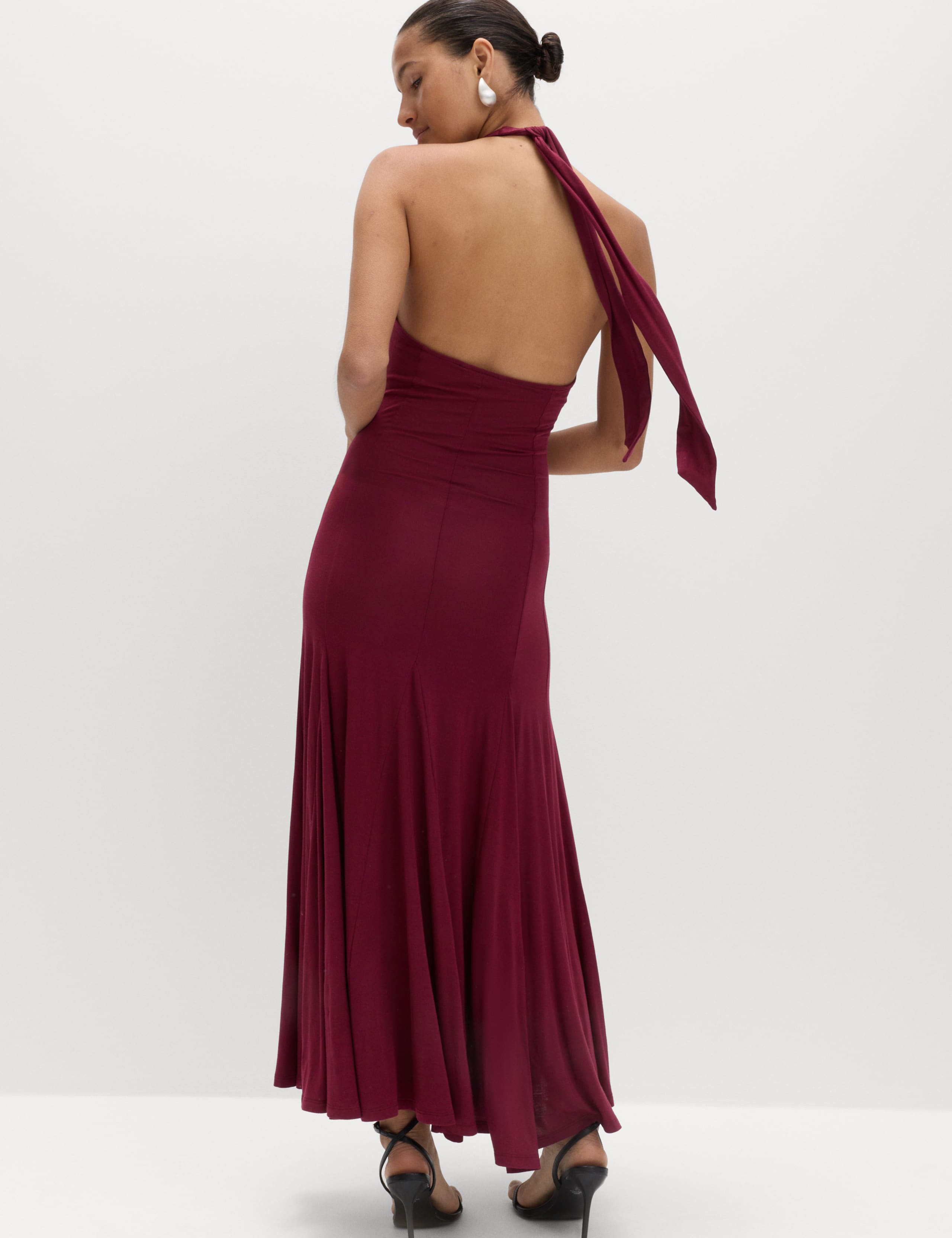Jersey Halter Neck Midaxi Column Dress 5 of 6