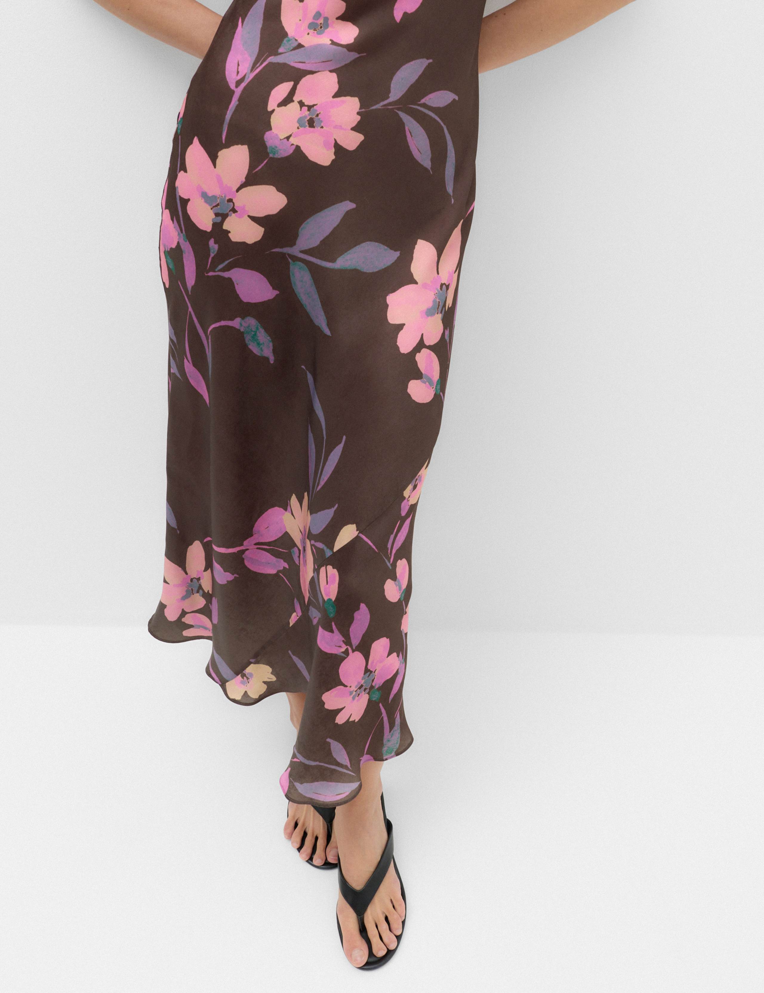 Satin Floral Cowl Neck Maxi Slip Dress 5 of 6