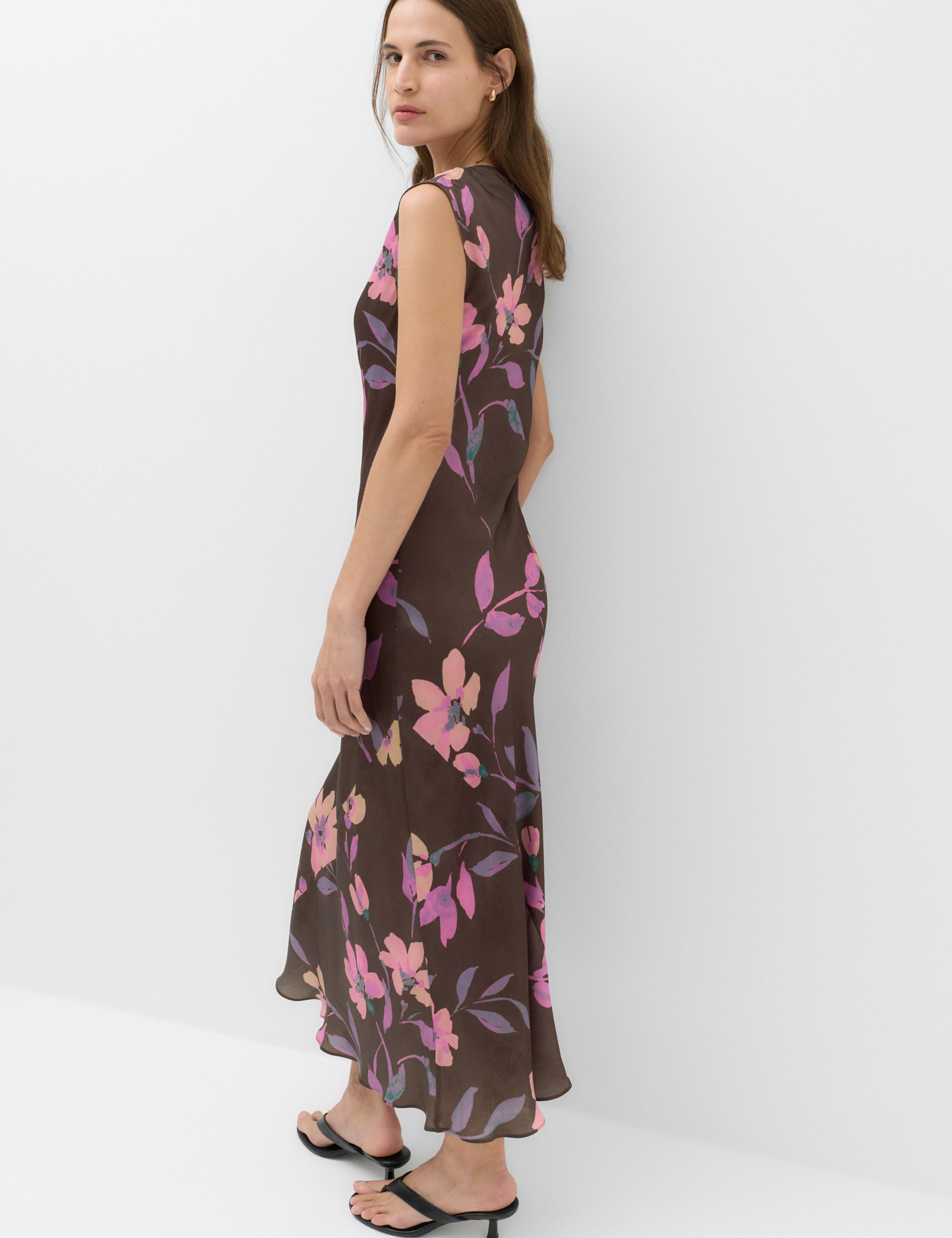 Satin Floral Cowl Neck Maxi Slip Dress 6 of 6