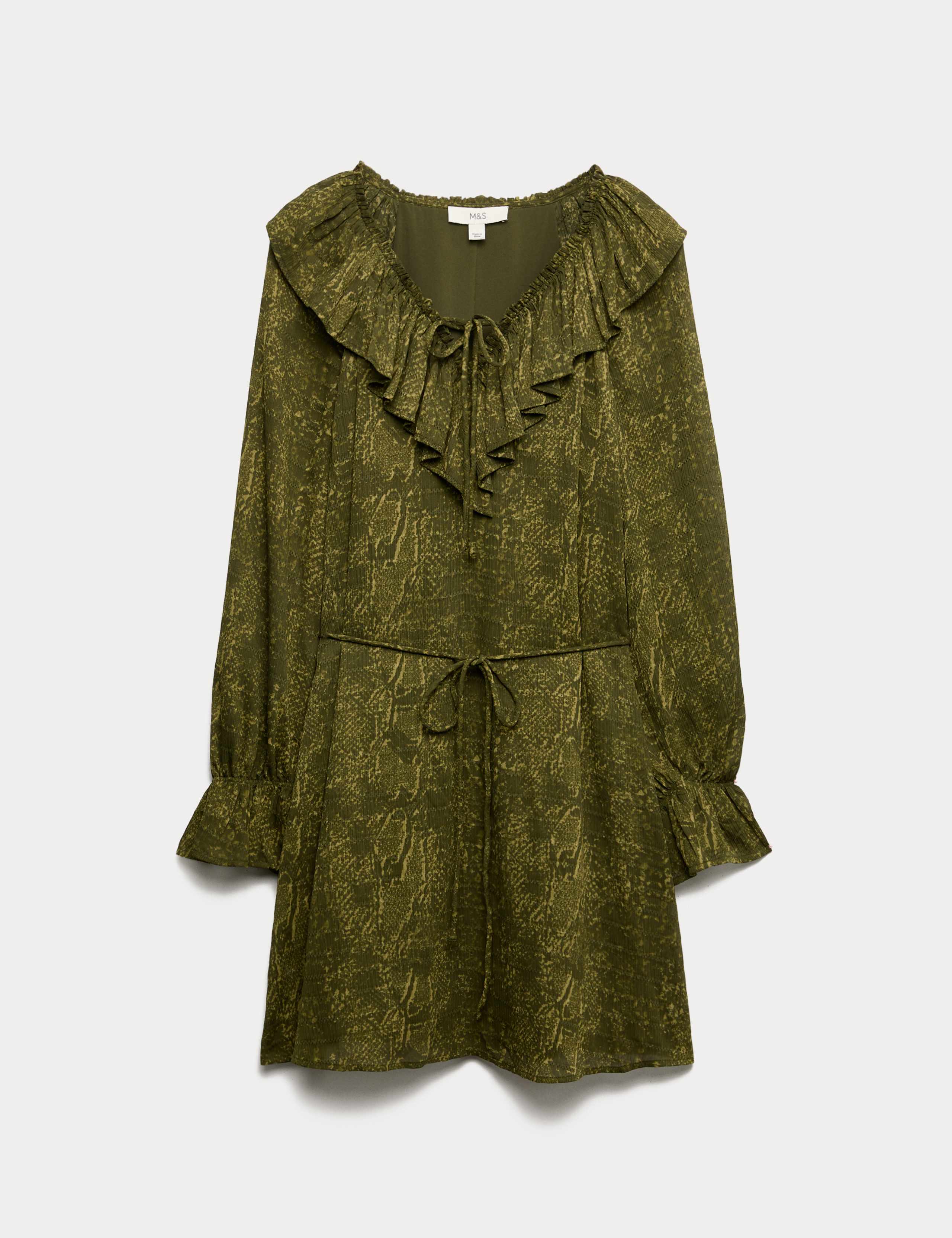 Animal Print Ruffle Mini Relaxed Dress 2 of 6