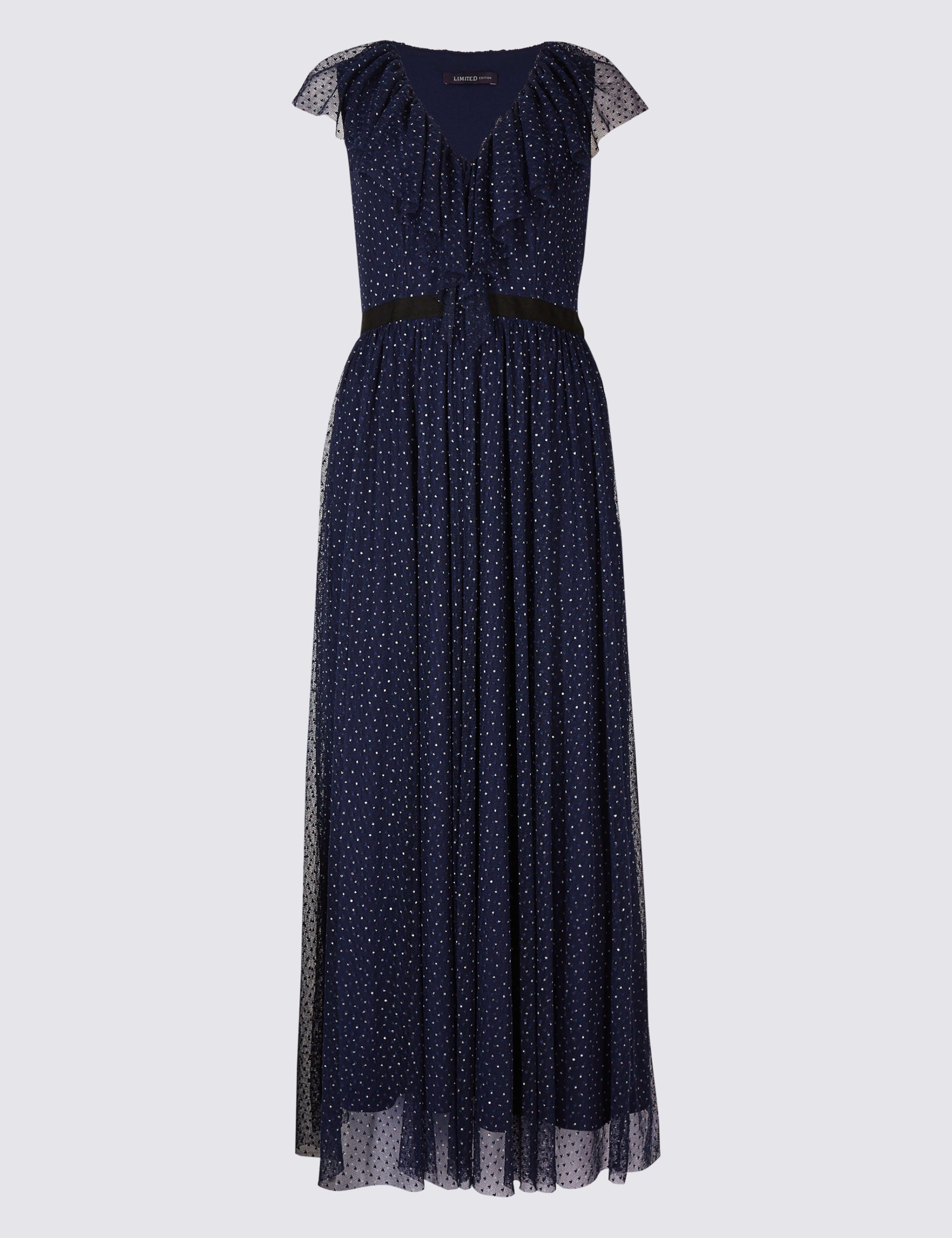 Spotted Tulle Maxi Dress 2 of 5