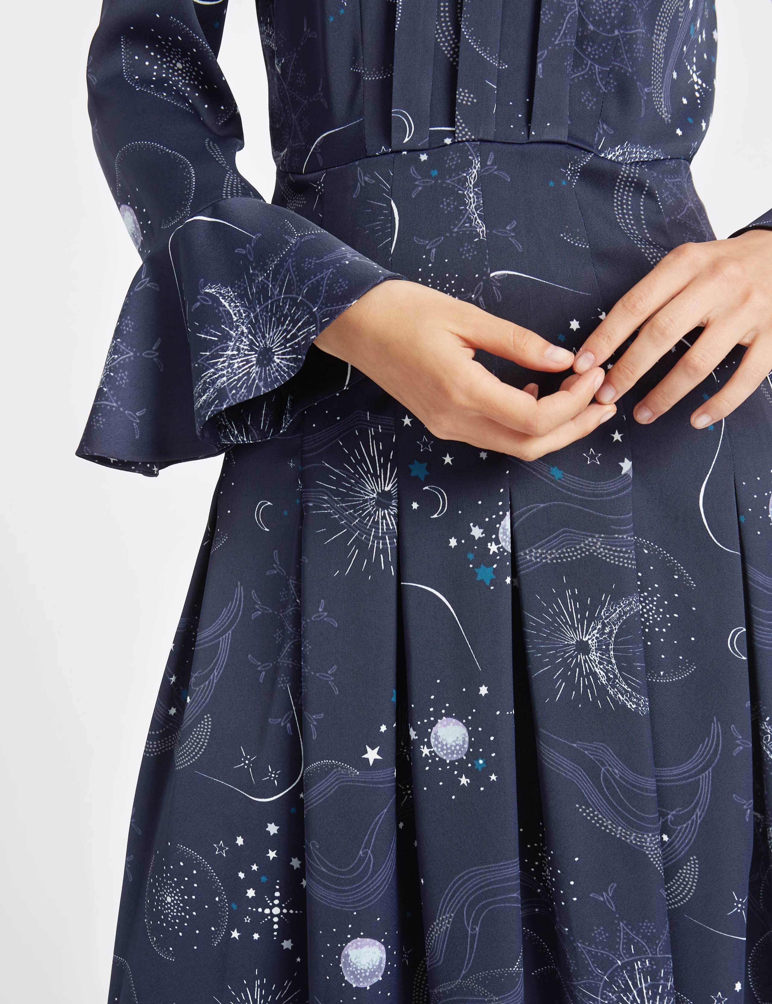 Constellation Print Long Sleeve Midi Dress 5 of 5