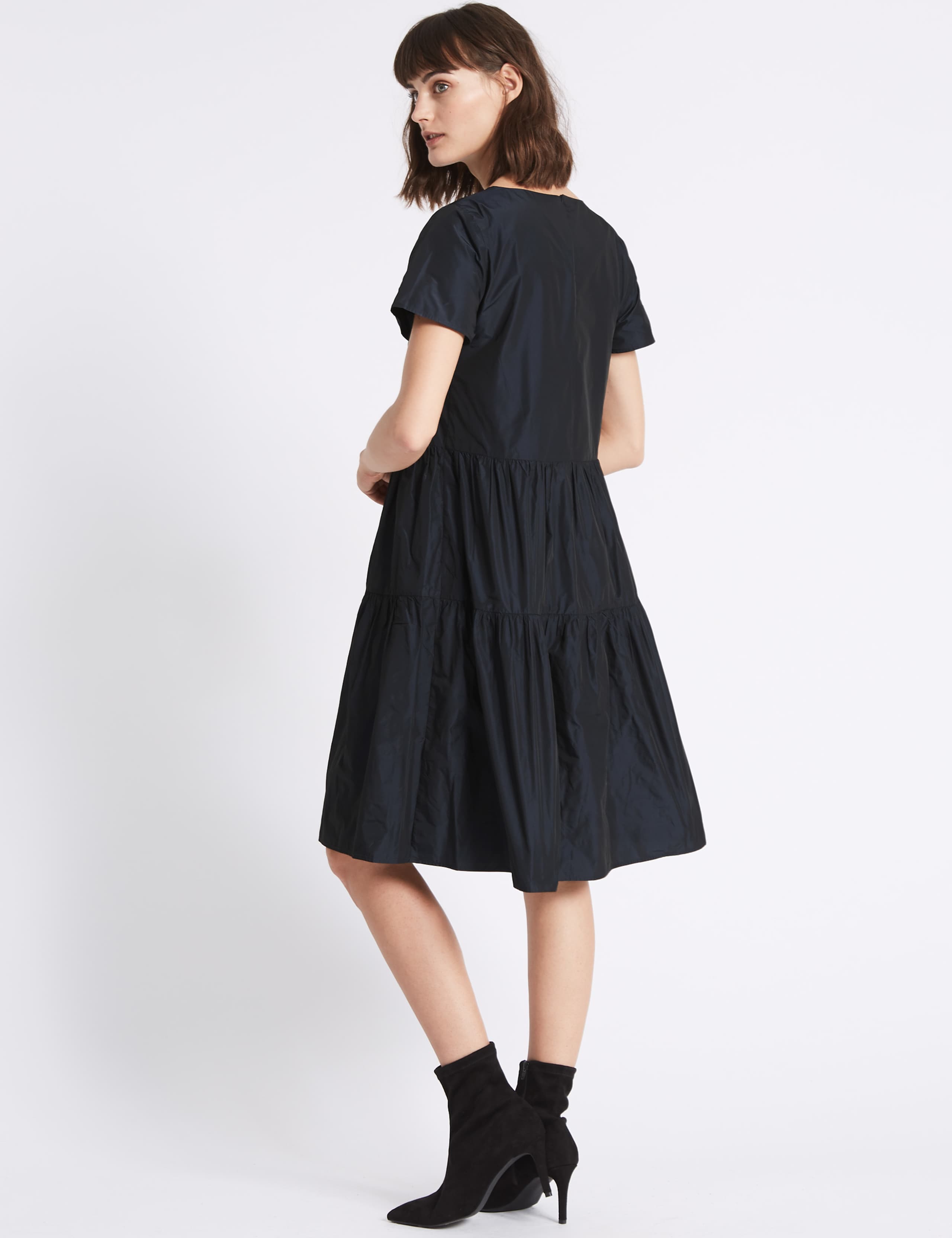 Tiered Taffeta Swing Midi Dress 4 of 4