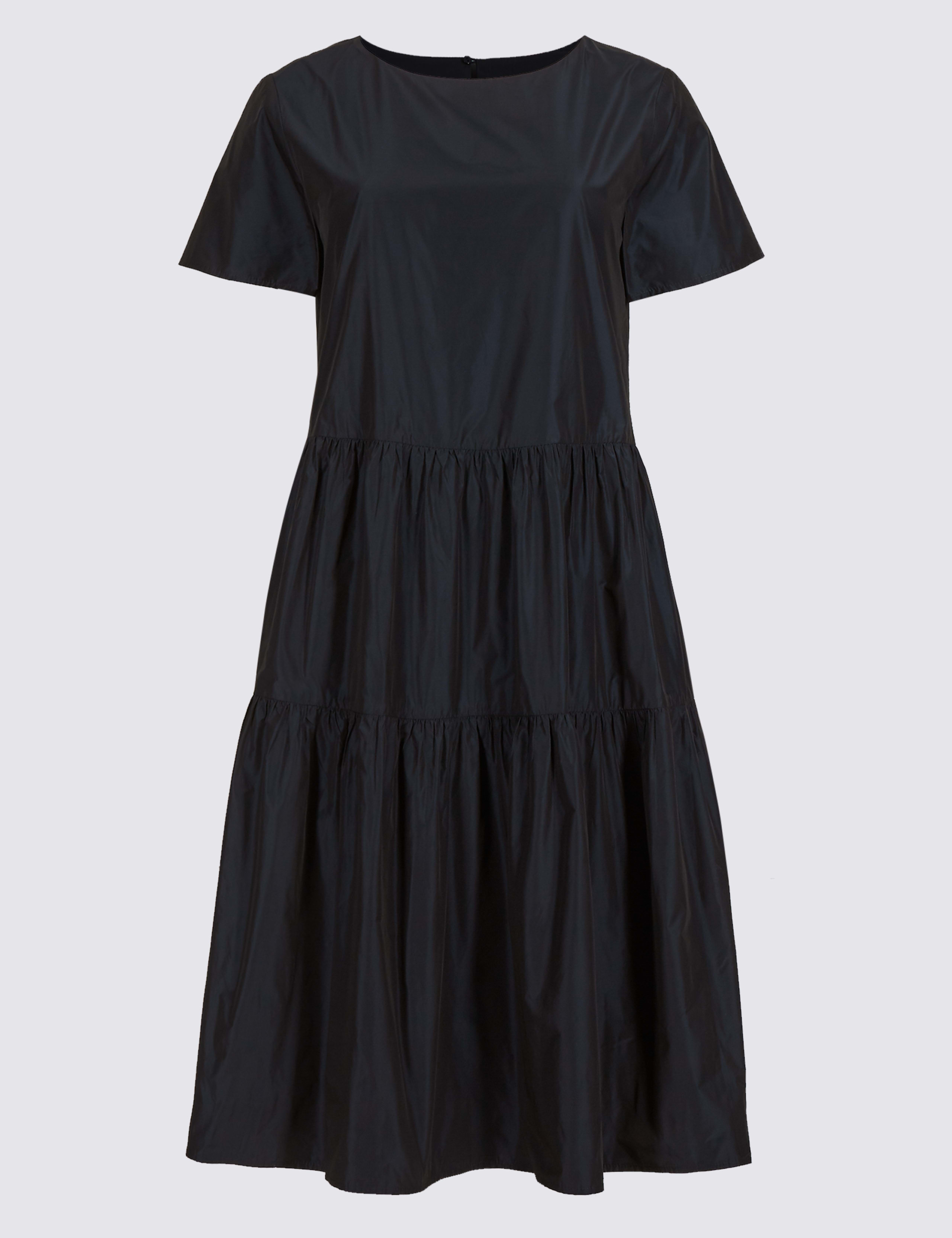 Tiered Taffeta Swing Midi Dress 2 of 4