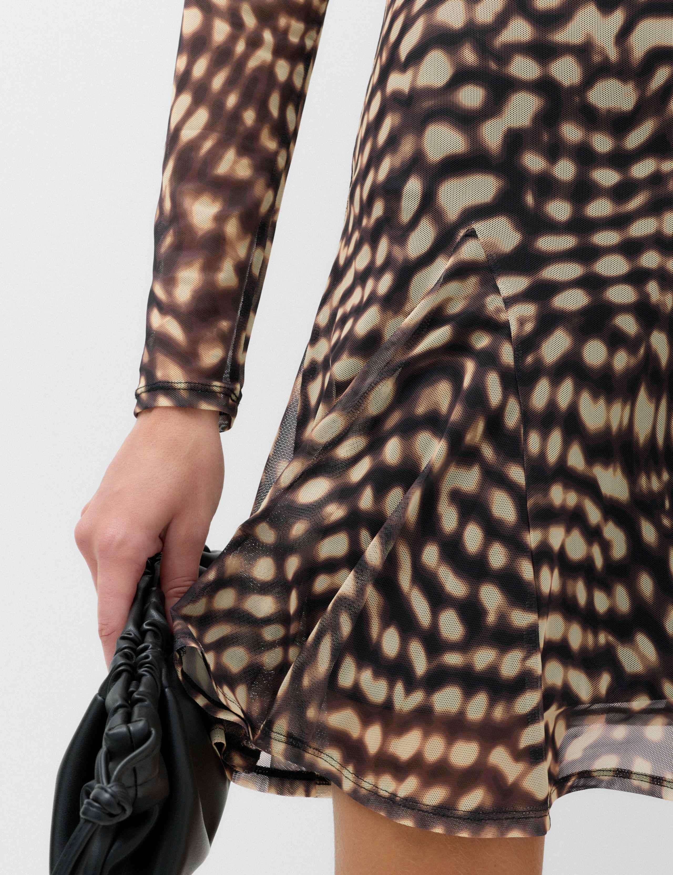 Mesh Animal Print Mini Skater Dress 6 of 6