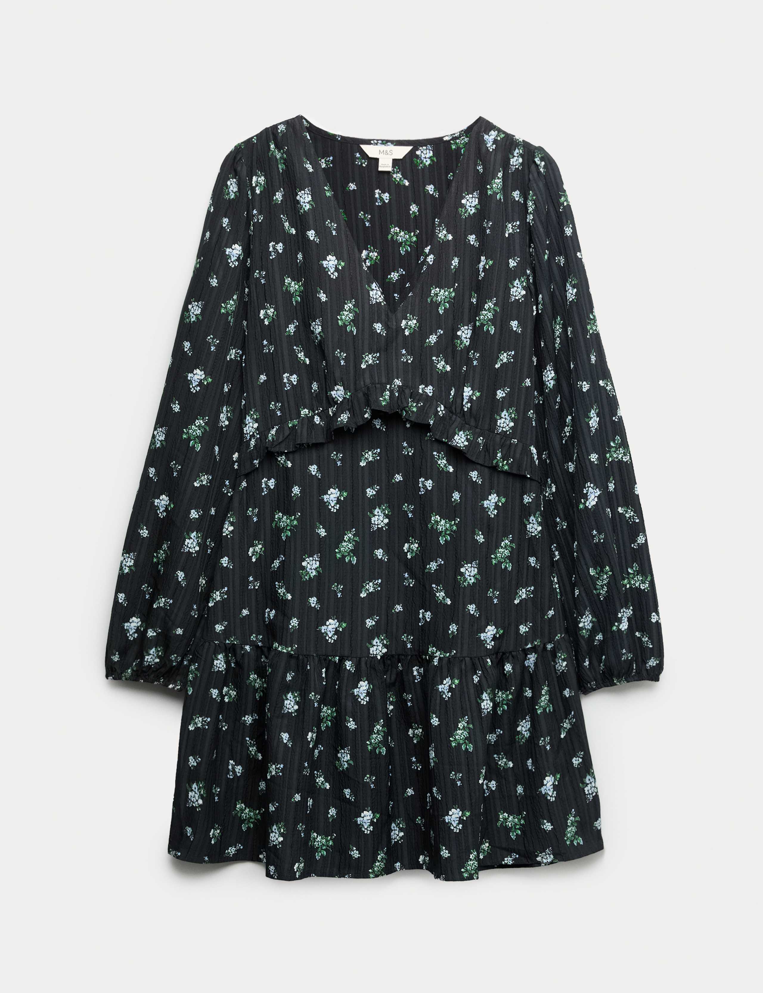 Floral Ruffle Mini Waisted Dress 2 of 6