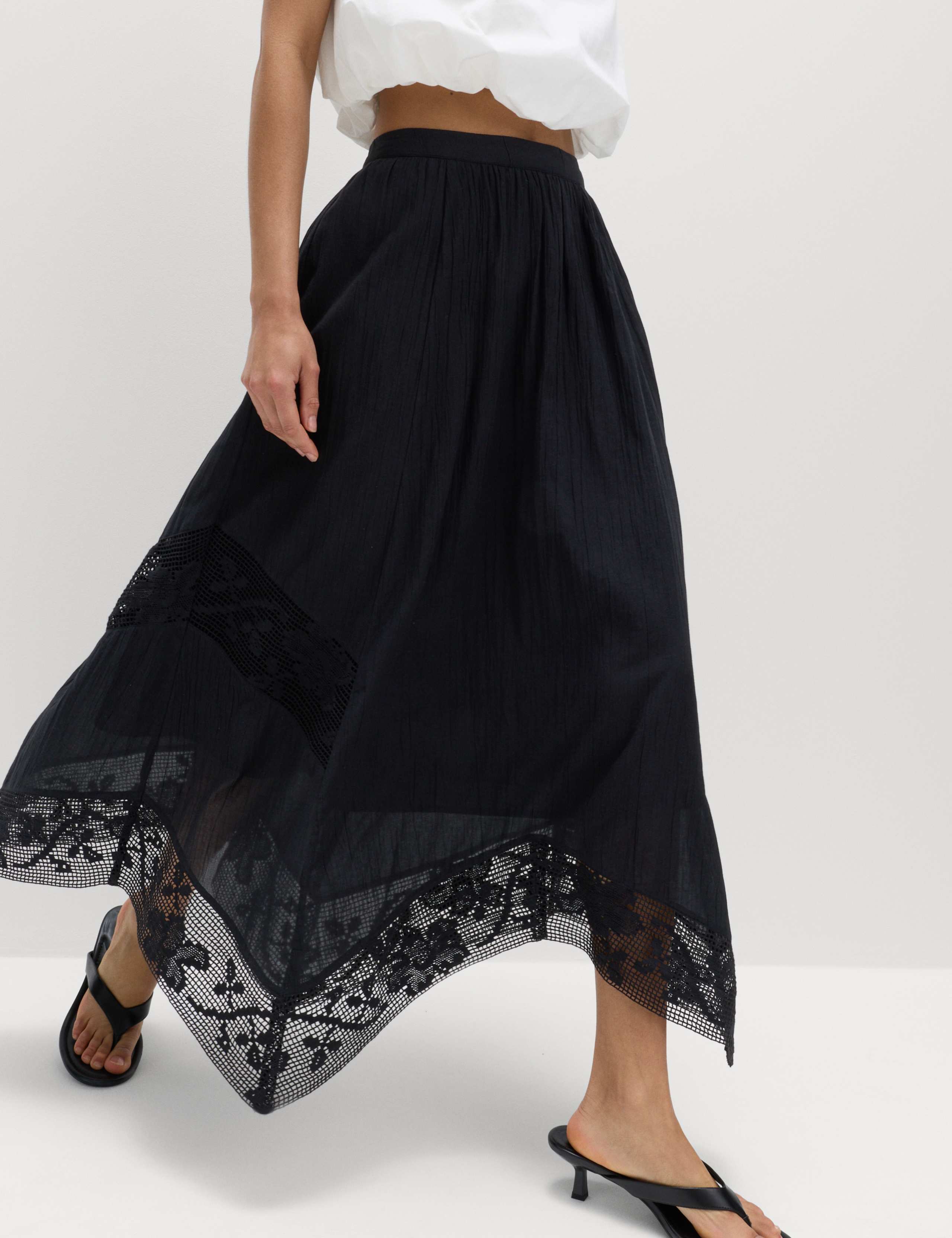 Pure Cotton Lace Maxi Circle Skirt 1 of 6