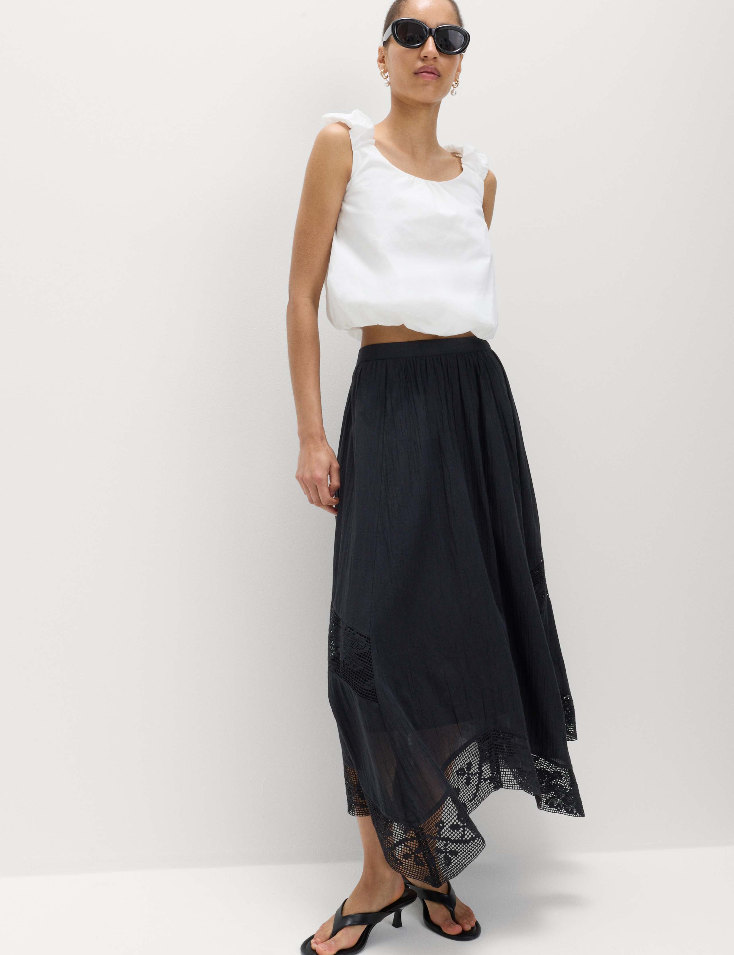 Pure Cotton Lace Maxi Circle Skirt 3 of 6