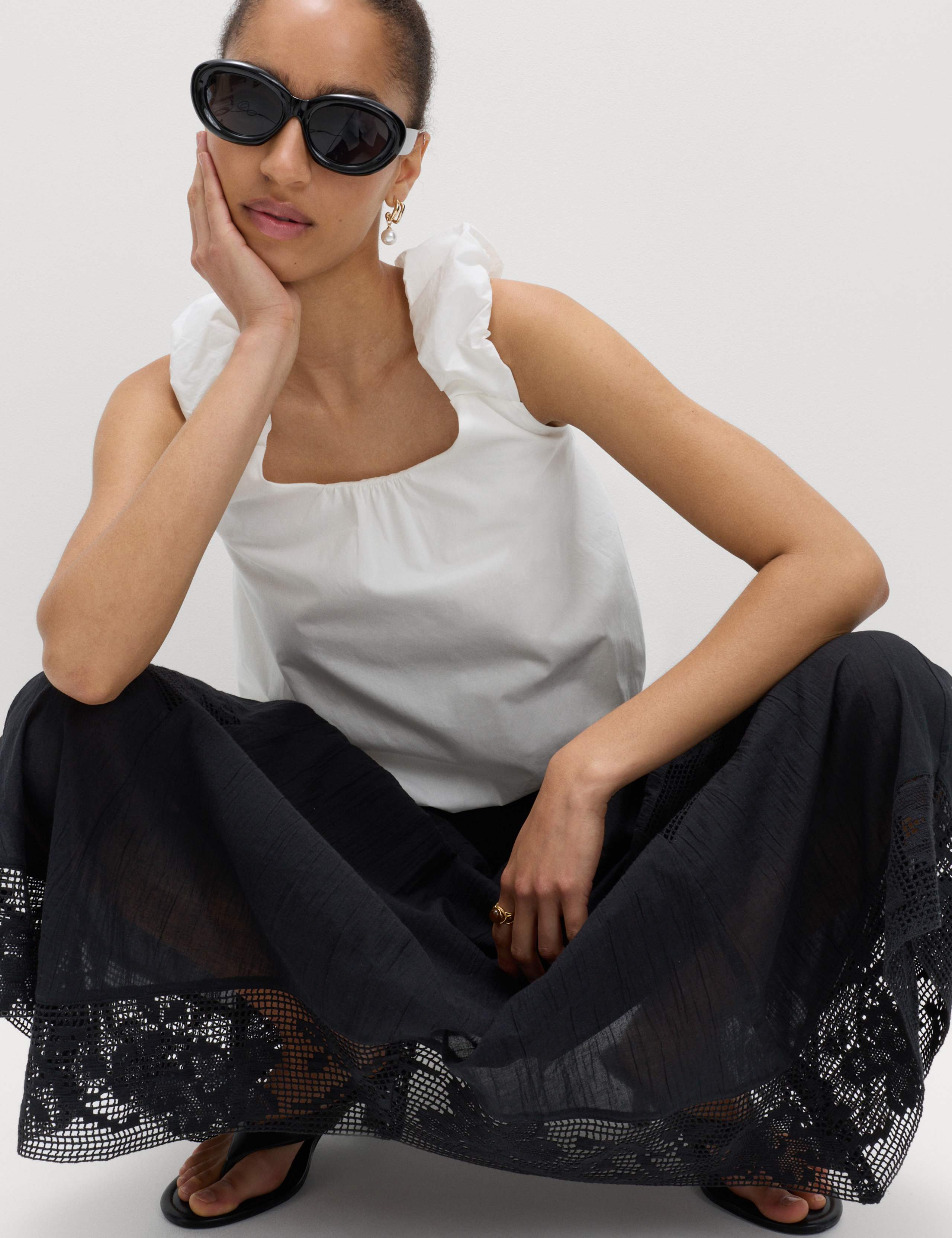 Pure Cotton Lace Maxi Circle Skirt 5 of 6
