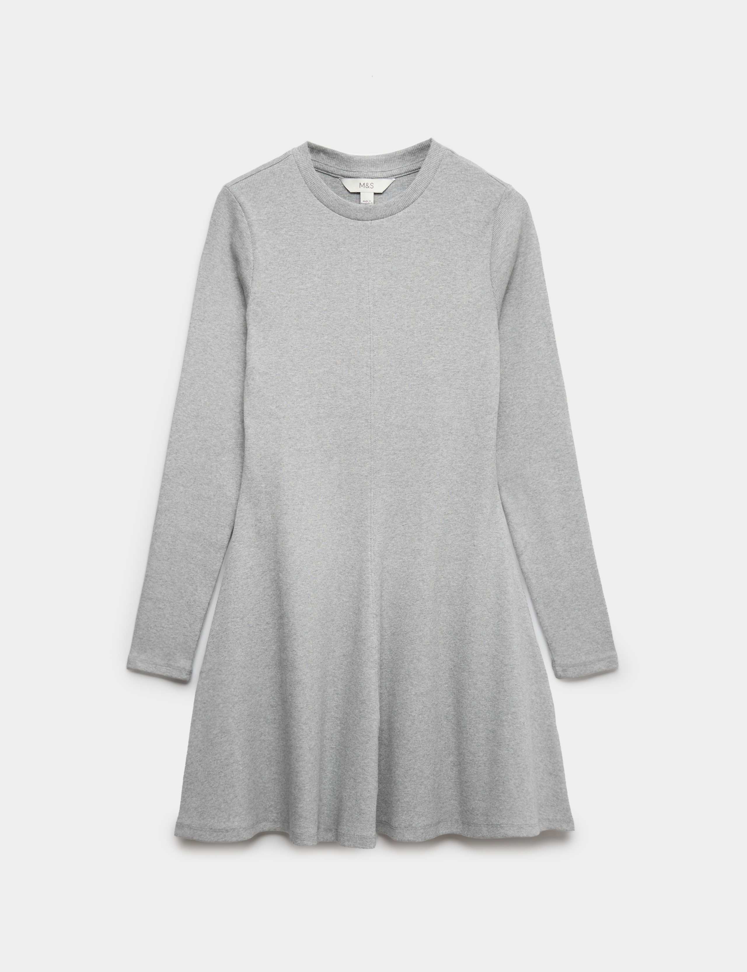 Cotton Rich Ribbed Mini Skater Dress 2 of 6