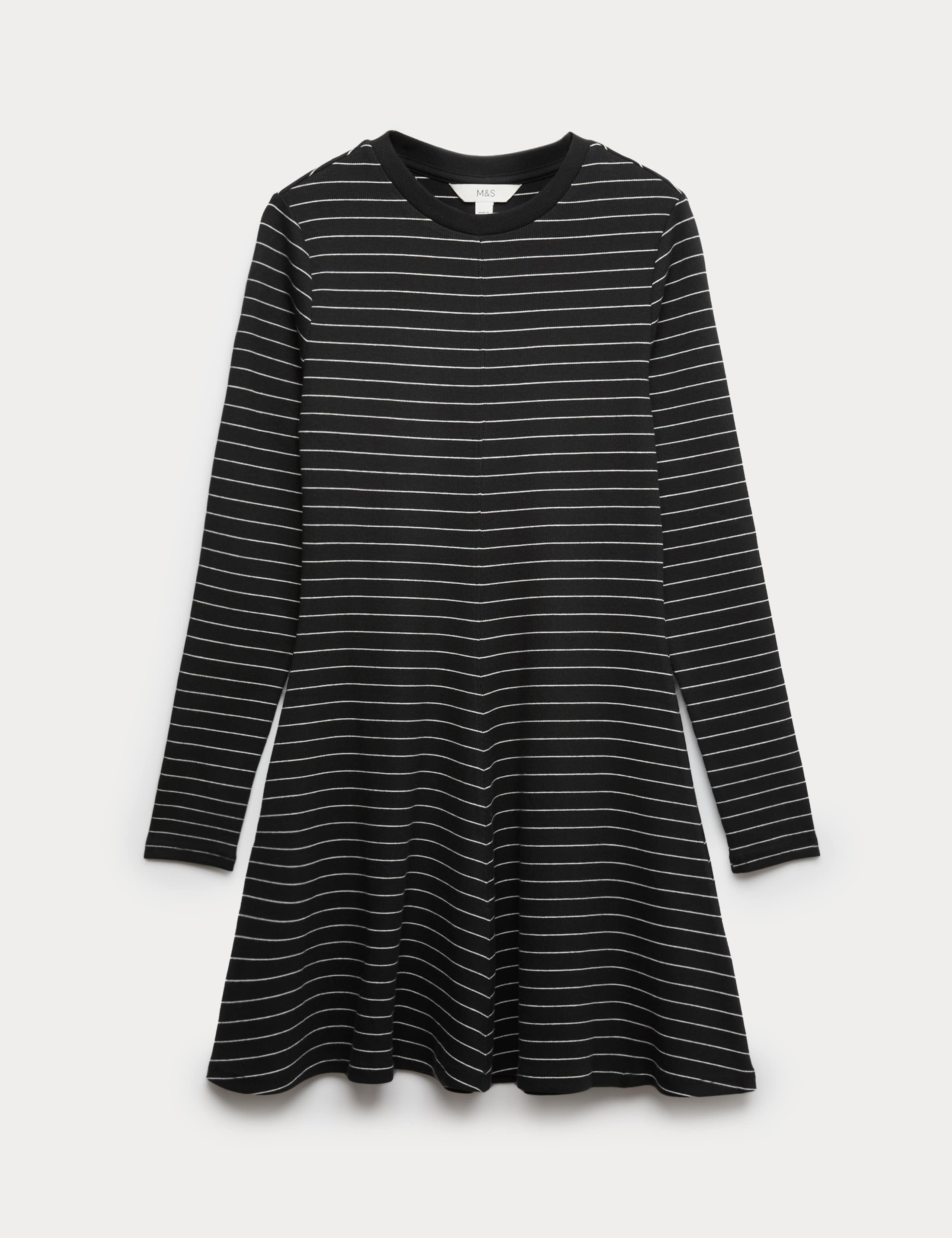 Cotton Rich Ribbed Mini Skater Dress 2 of 4