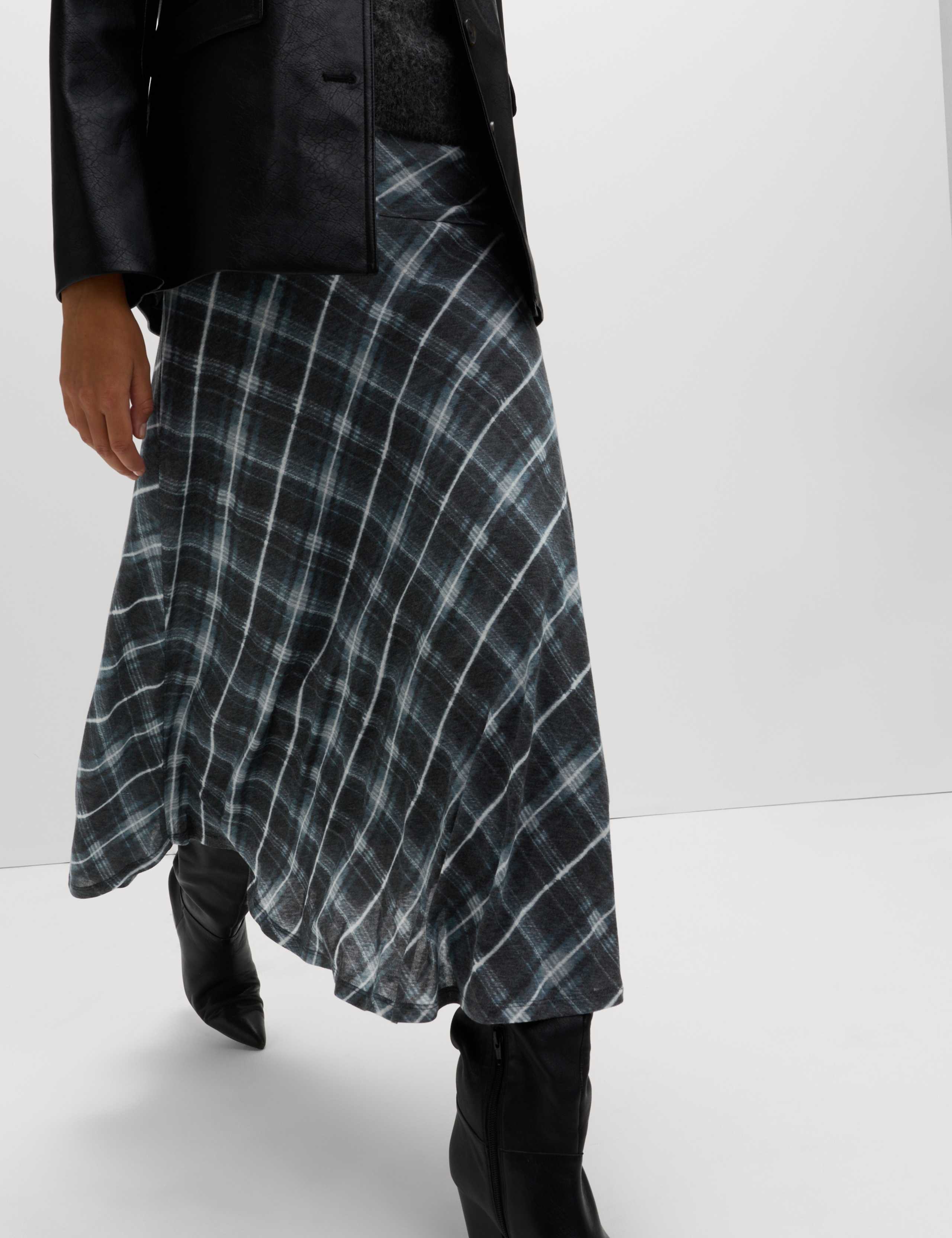 Lyocell Blend Midi A-Line Skirt with Wool 5 of 6