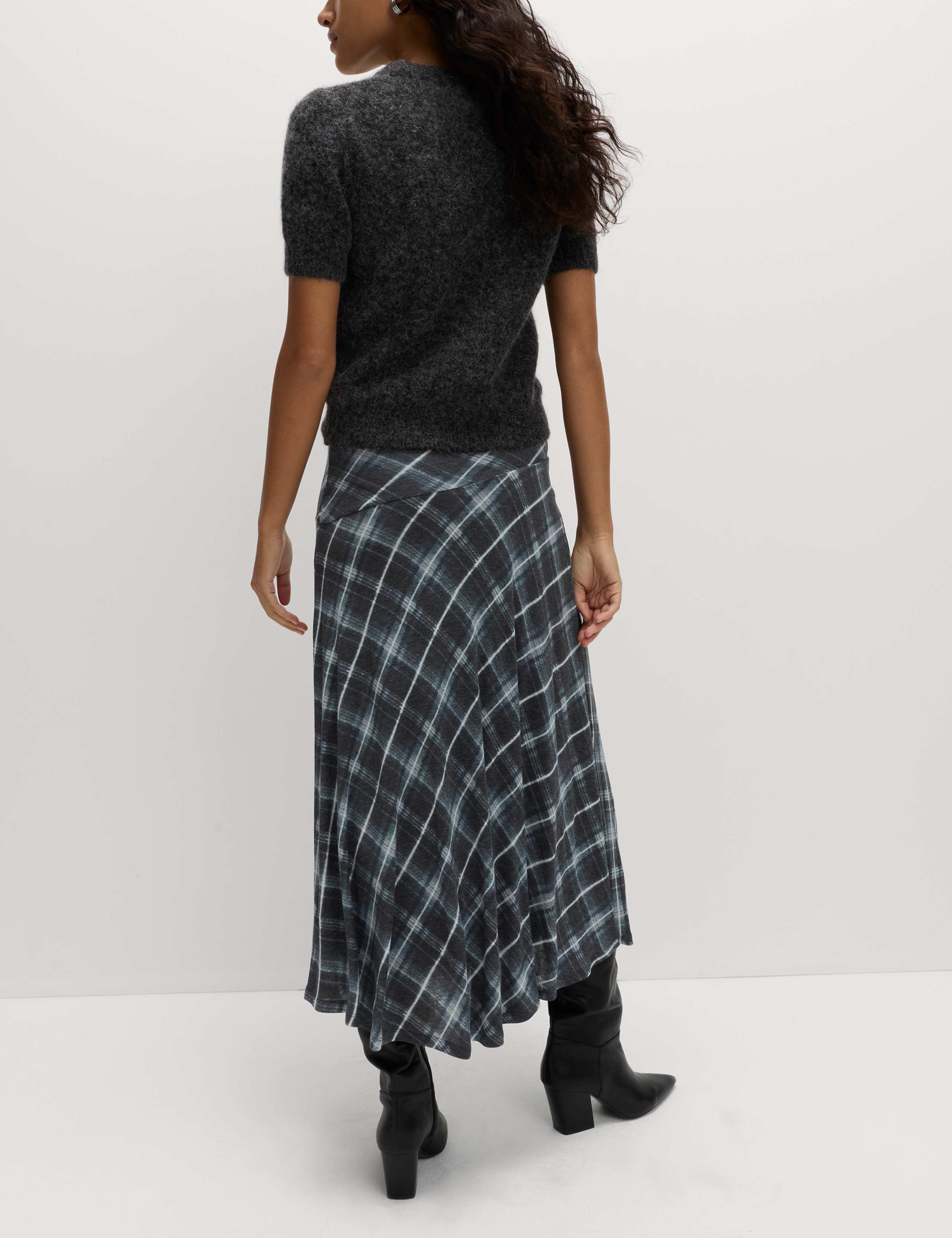 Lyocell Blend Midi A-Line Skirt with Wool 3 of 3